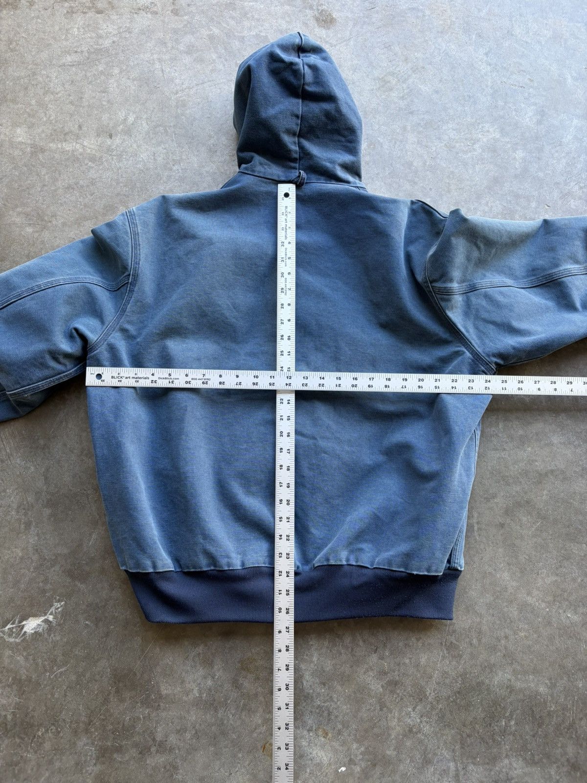 Carhartt Carhartt Faded Baby Blue Hooded J03 Workwear Jacket Size US XL / EU 56 / 4 - 5 Thumbnail