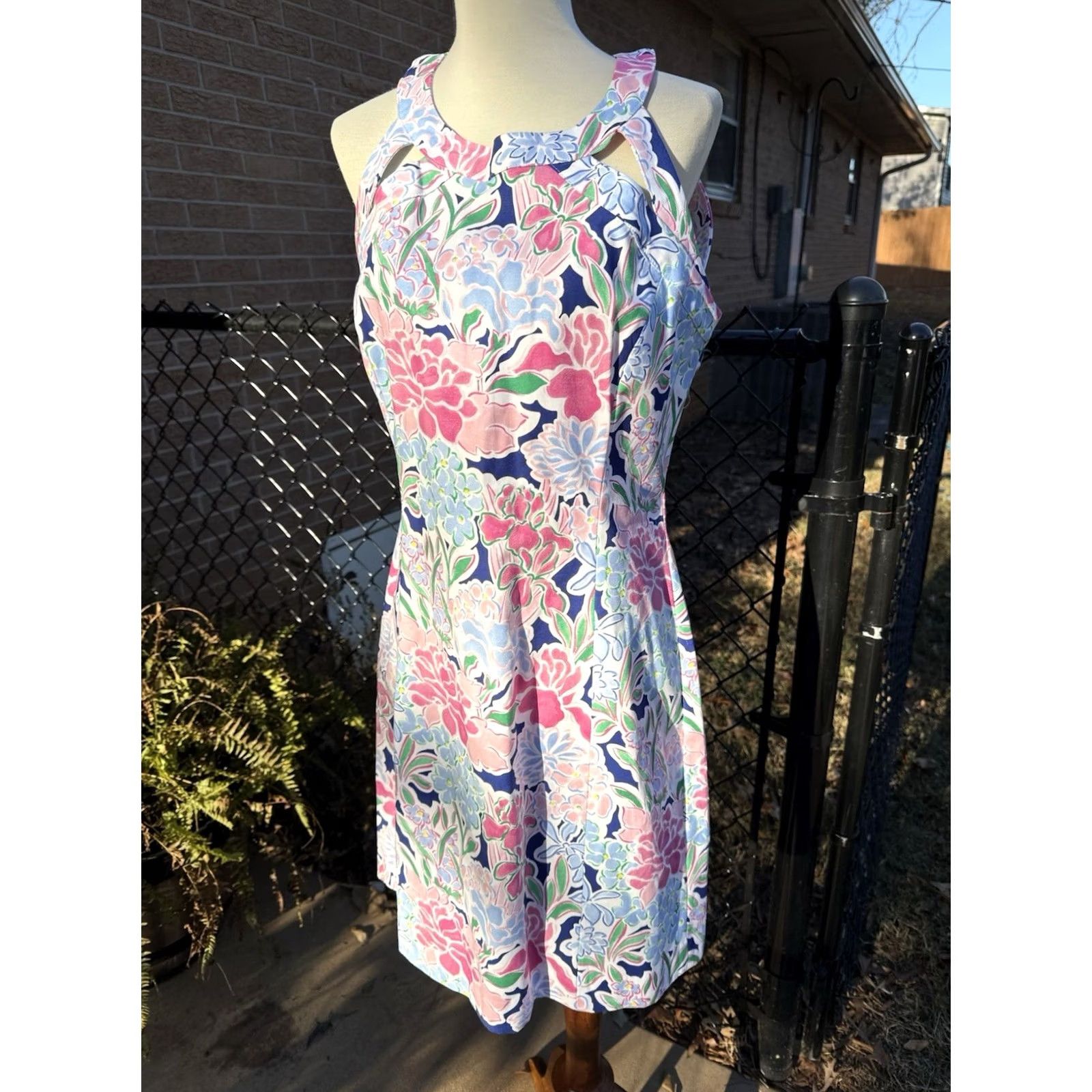 Vintage Crown & Ivy Floral Dress Women 8 Blue Knee Length Slip Dress New With Tags Wedding Guest Floral Pattern Womens Size M / US 6-8 / IT 42-44 - 3 Thumbnail