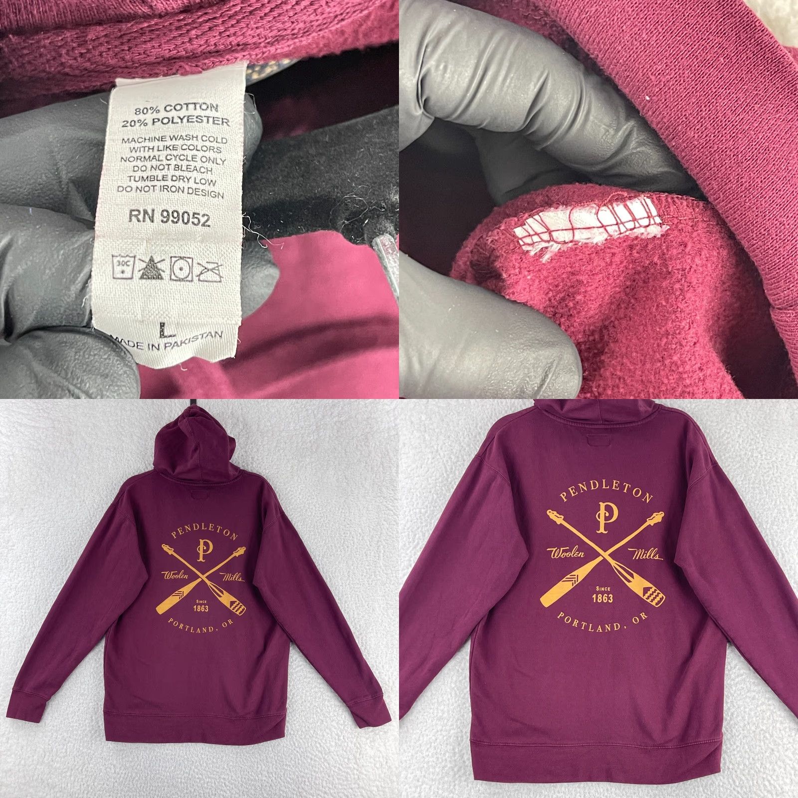 Pendleton Pendleton Mens Sweater Pullover Hoodie Long Sleeve Cross Paddle Maroon Red Knit Crew Neck Casual Size L Size US L / EU 52-54 / 3 - 8 Thumbnail