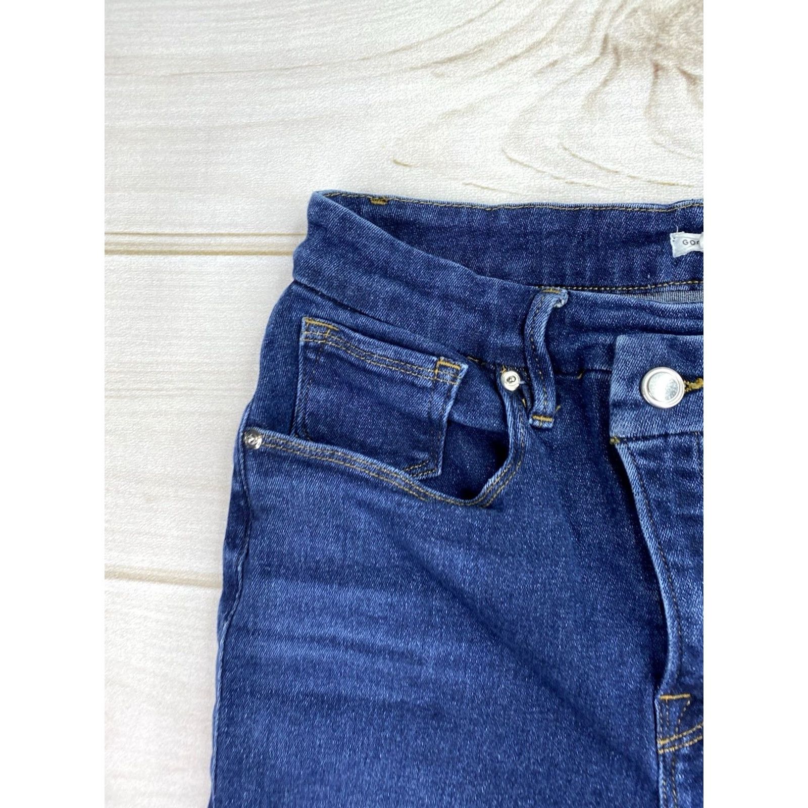 Good American Good American Jeans Womens 8 Skinny Mid Rise Stretch Dark Wash Denim Shirt? Size 30" / US 8 / IT 44 - 2 Thumbnail