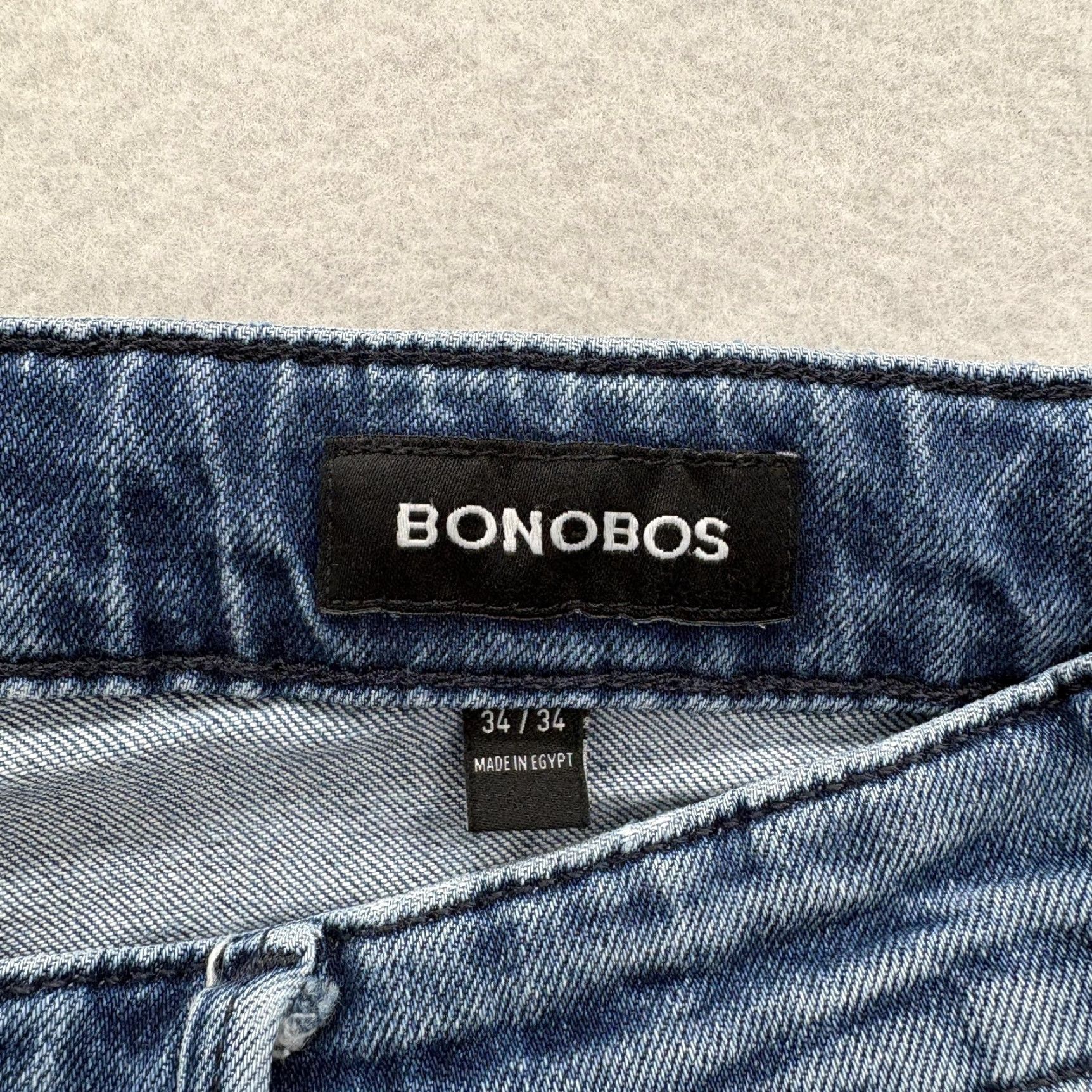 Bonobos Bonobos Jeans Mens 34x34 Blue Medium Wash Slim Straight Stretch Denim Casual Size US 34 / EU 50 - 4 Thumbnail