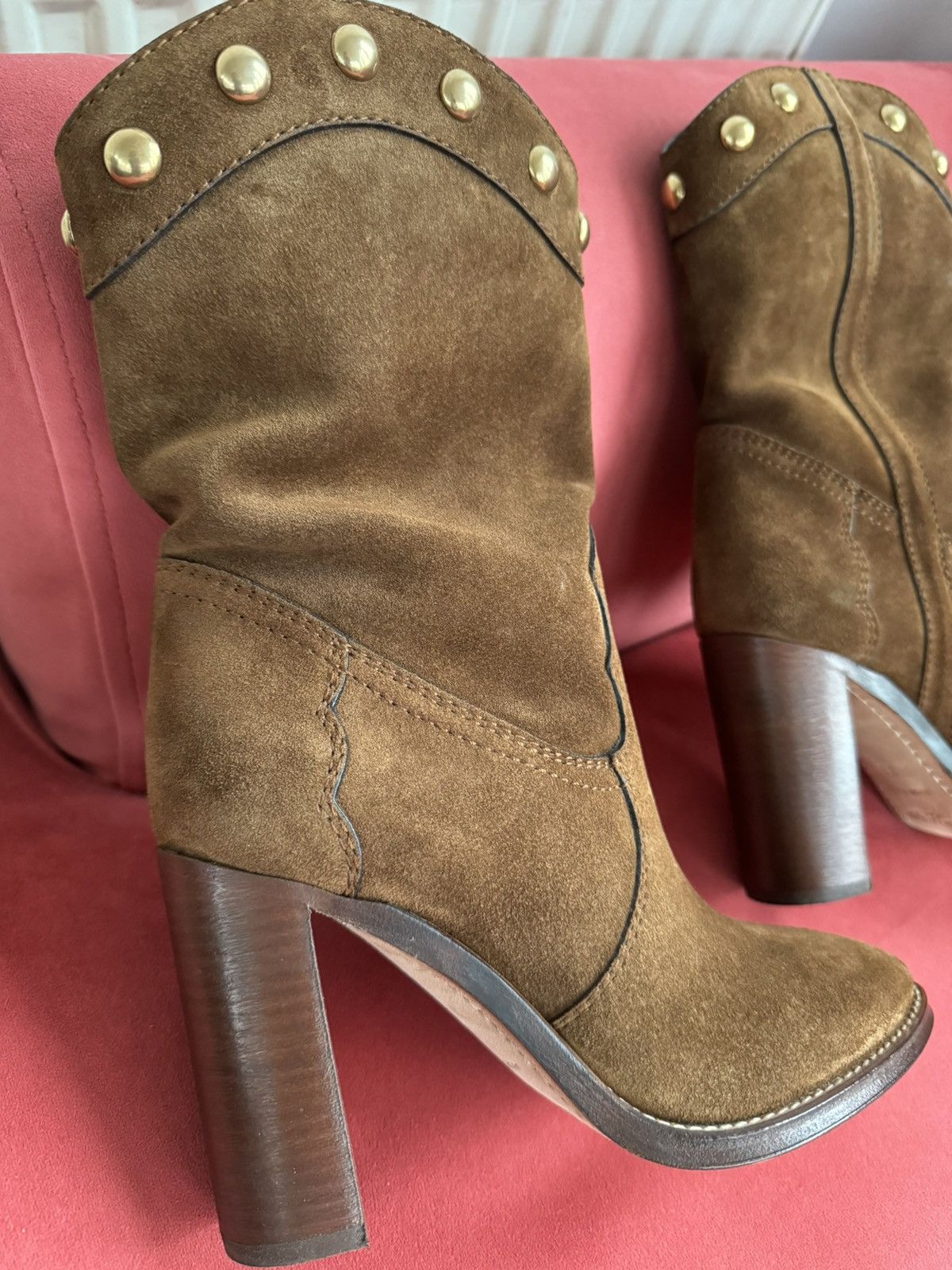 Saint Laurent Paris Saint Laurent Kate brown suede boots, 36 it Size US 6 / IT 36 - 9 Thumbnail