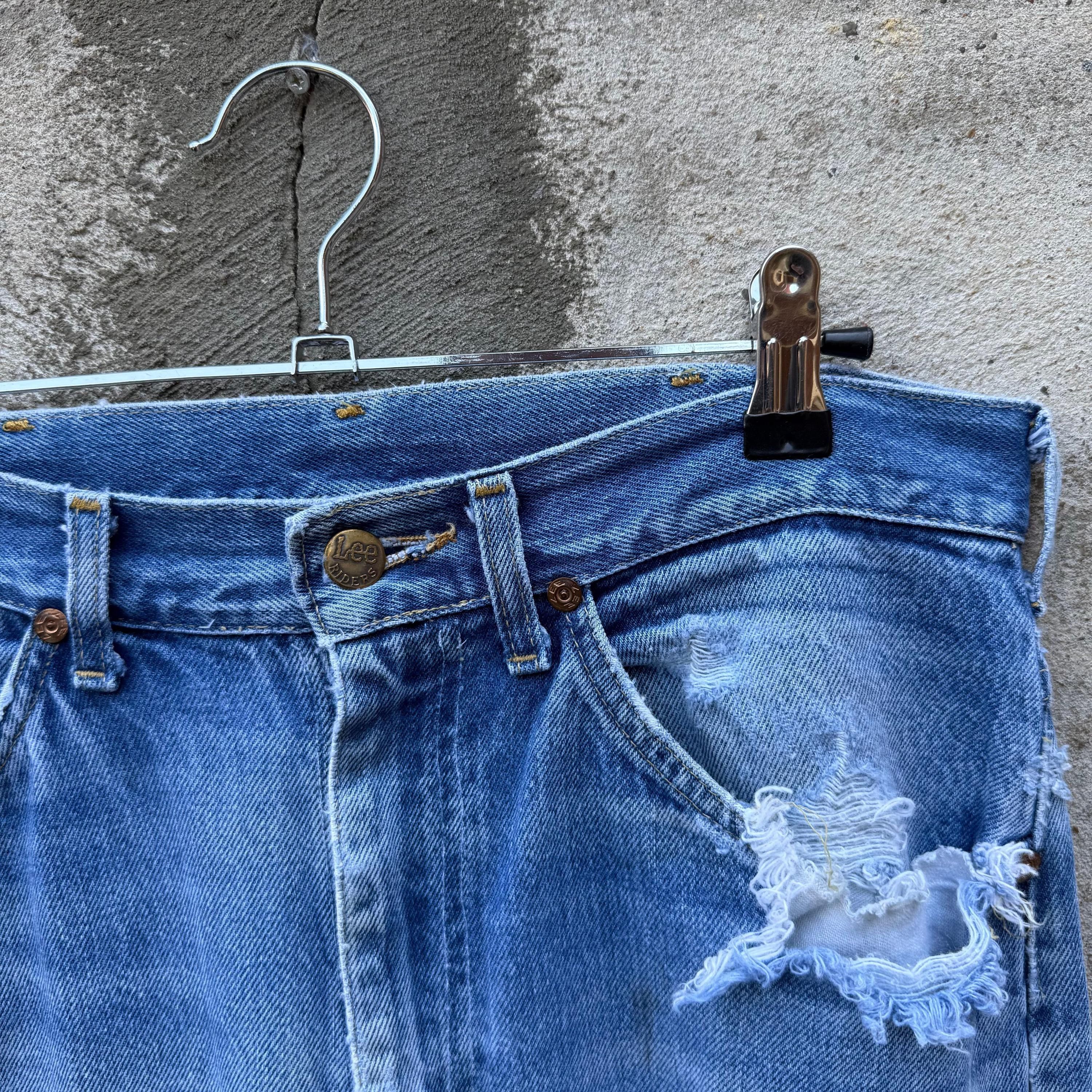 Lee 80's Lee Riders Thrashed & Repaired Denim Jeans Size US 30 / EU 46 - 9 Thumbnail