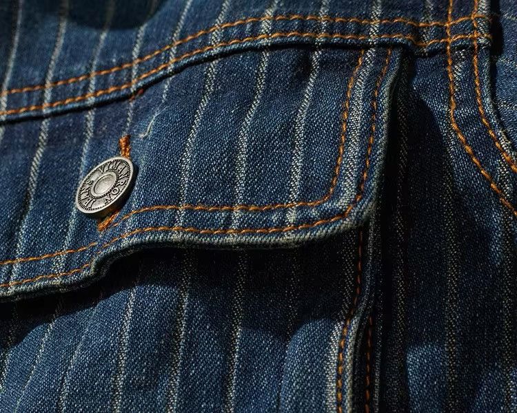 Japanese Brand × Other American Classic Striped Old Vintage Washed Denim Jacket Size US XL / EU 56 / 4 - 4 Thumbnail