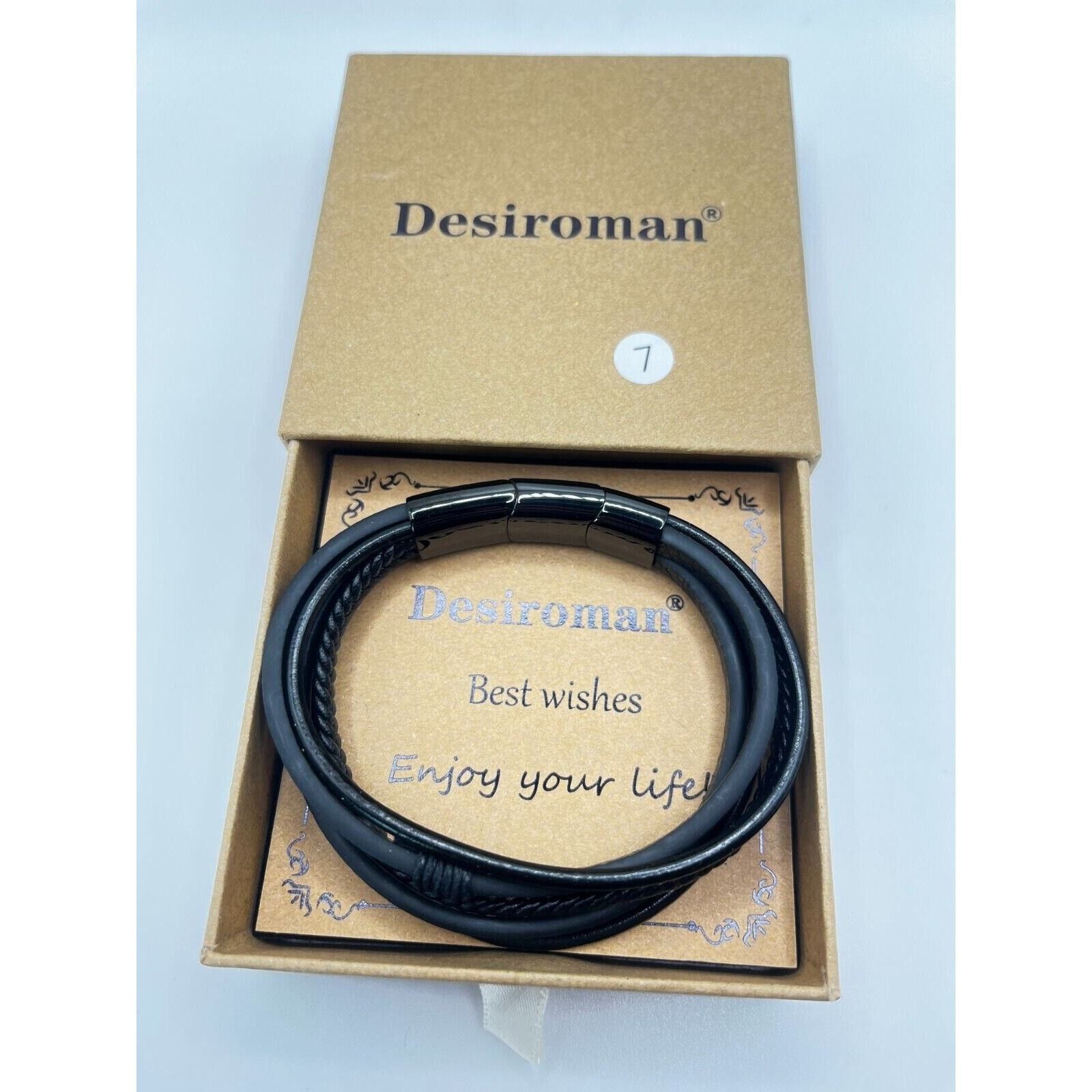 The Unbranded Brand Black Leather Bracelet Artisan Handcrafted Double Strand Size ONE SIZE - 1 Thumbnail