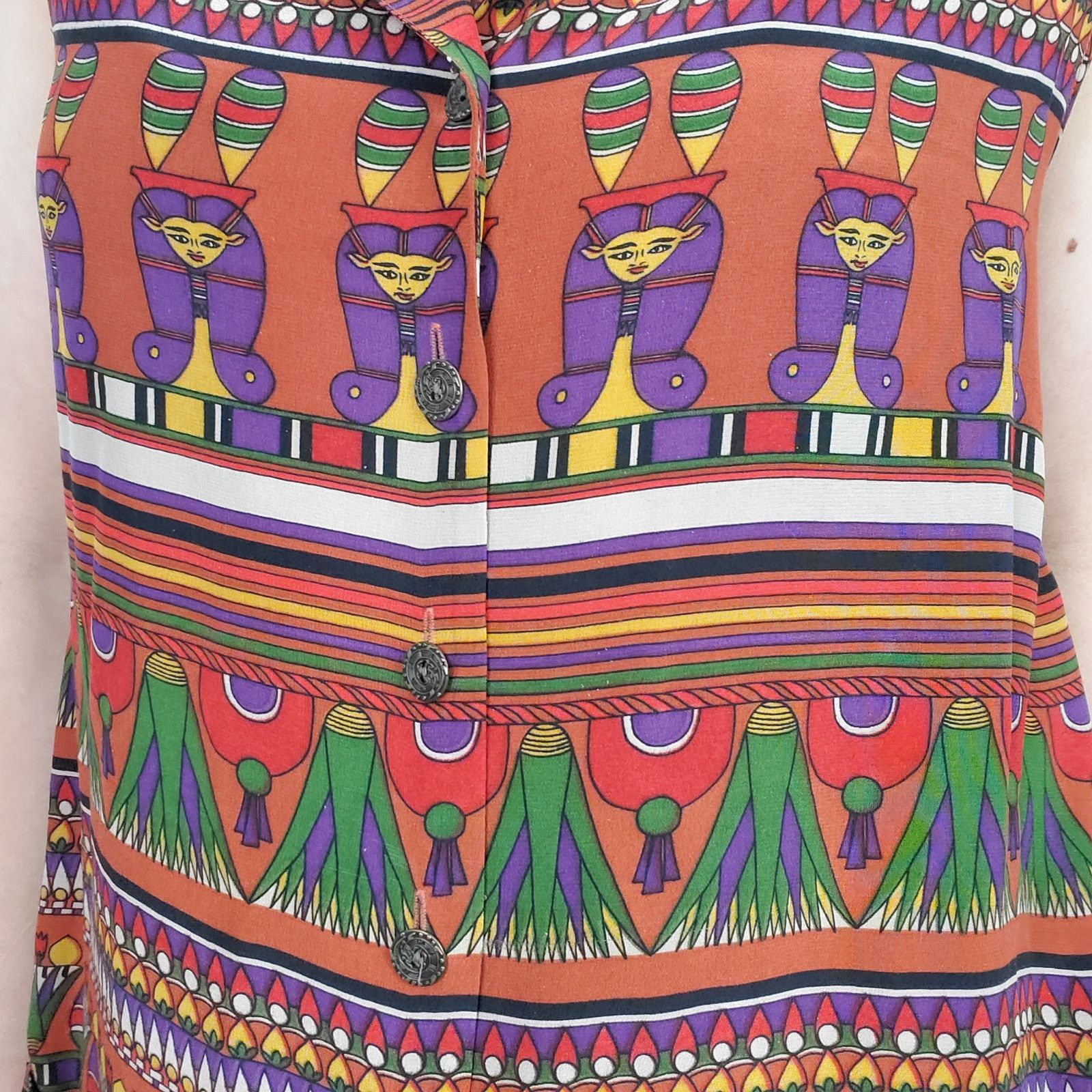 Other Vintage Silk Collared Sleeveless Top Egyptian 90s Pockets M Size M / US 6-8 / IT 42-44 - 4 Thumbnail
