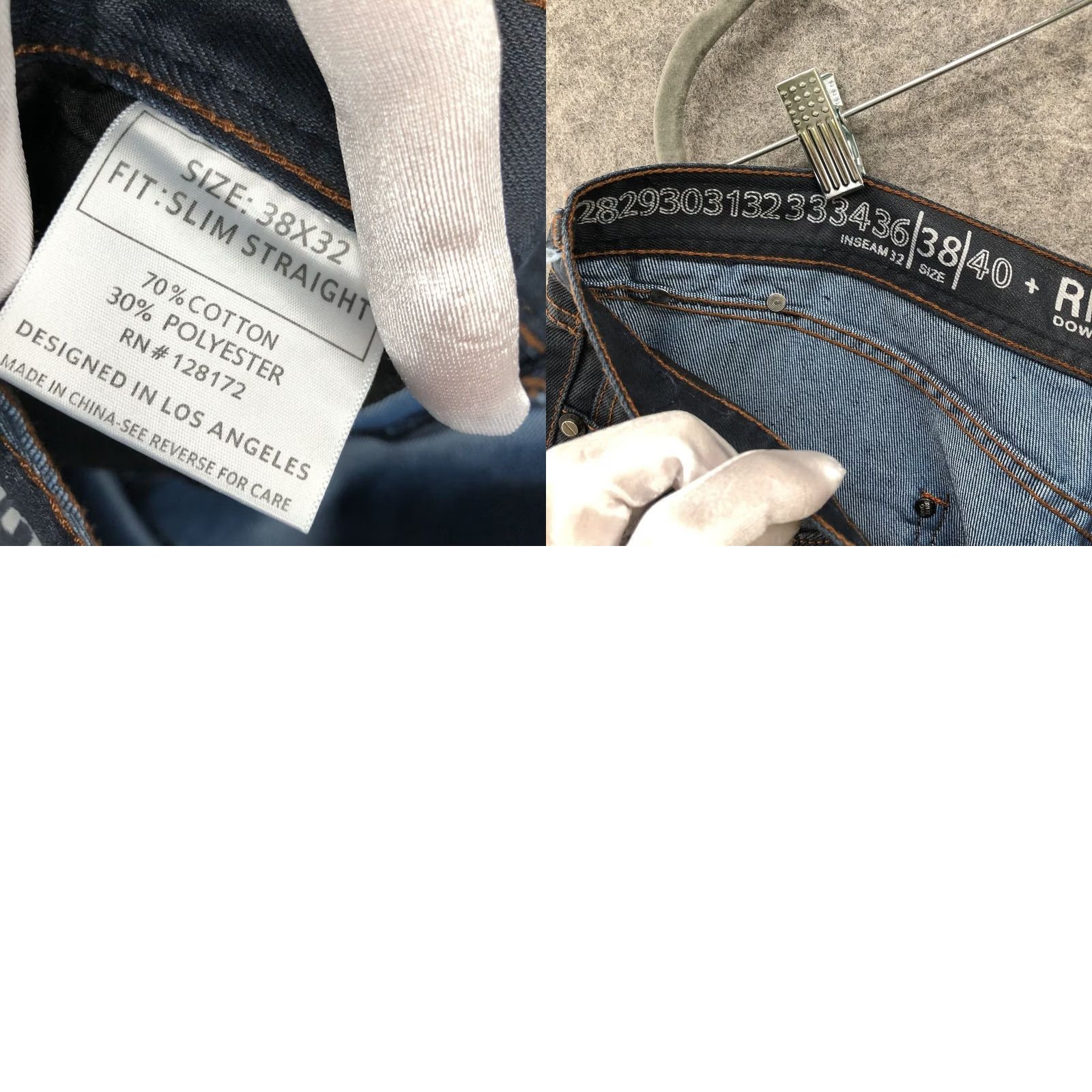 Ring Of Fire Ring Of Fire Slim Straight Jeans Mens 38x32 Dark Wash Blue Jeans 5-Pocket Denim Cotton Blend Regular Size Type Mens Size US 38 / EU 54 - 9 Thumbnail