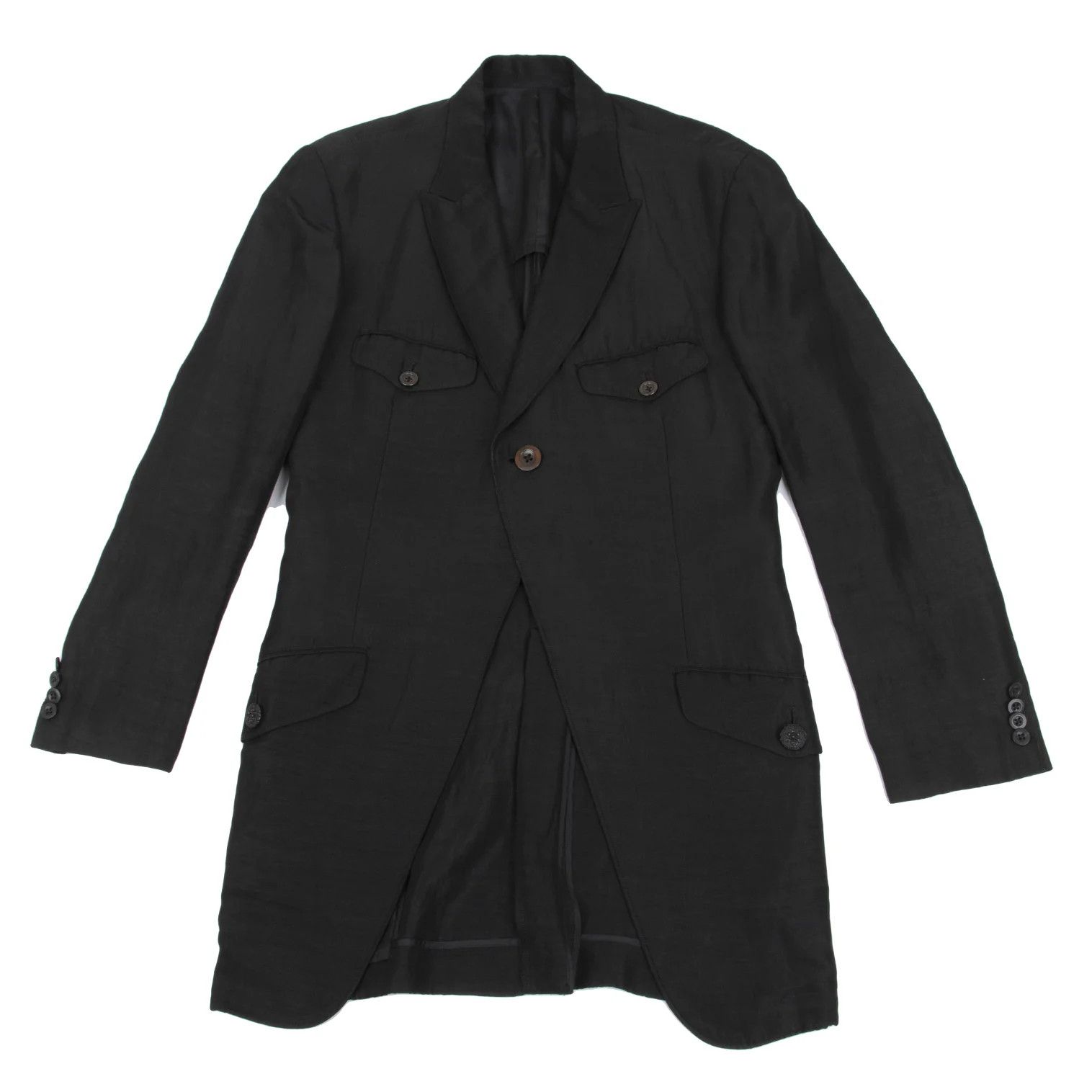 Yohji Yamamoto Yohji Yamamoto Tailored Jacket in Black Size US XL / EU 56 / 4 - 1 Thumbnail