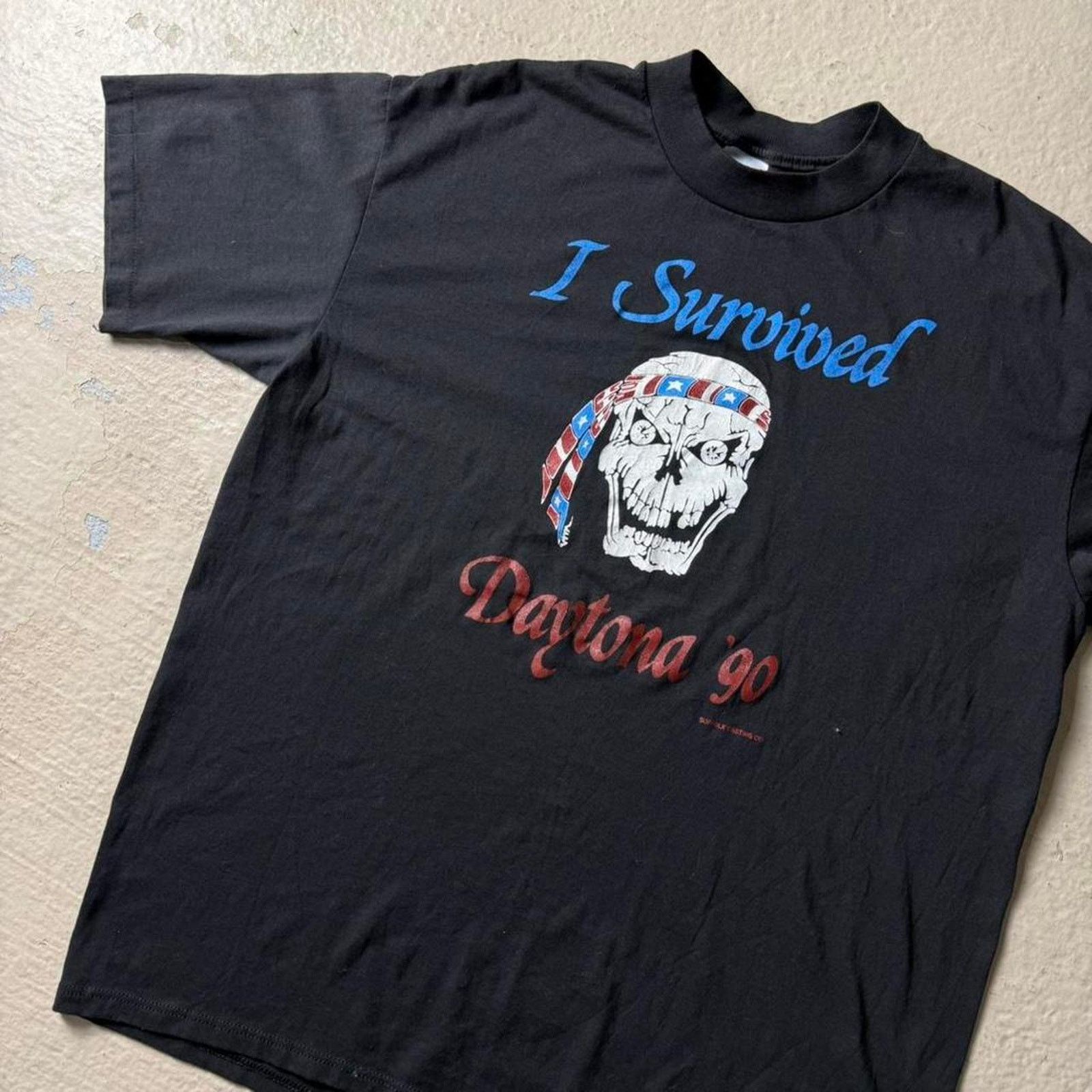 Harley Davidson Vintage I Survived Daytona 1990 Skull Men's L Tee Size US L / EU 52-54 / 3 - 3 Thumbnail
