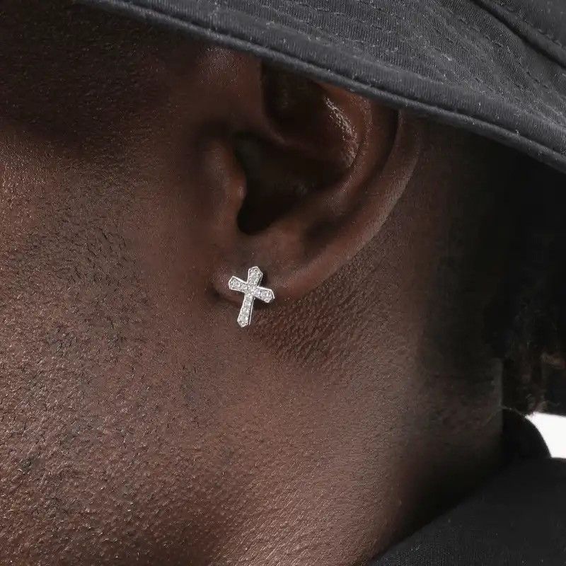Jewelry × Vintage New Rhinestones Cross Earrings Size ONE SIZE - 1 Thumbnail