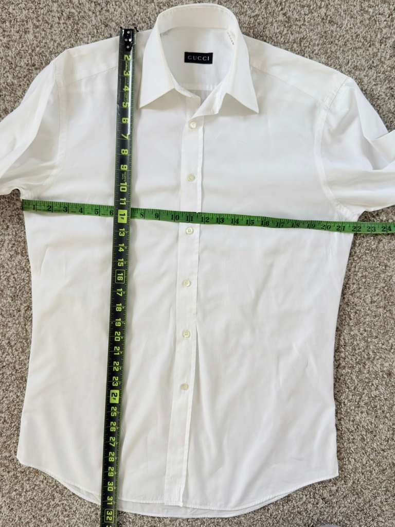 Gucci Gucci White Cotton Poplin Dress Shirt - Size 15 / Small Size 38R - 7 Thumbnail