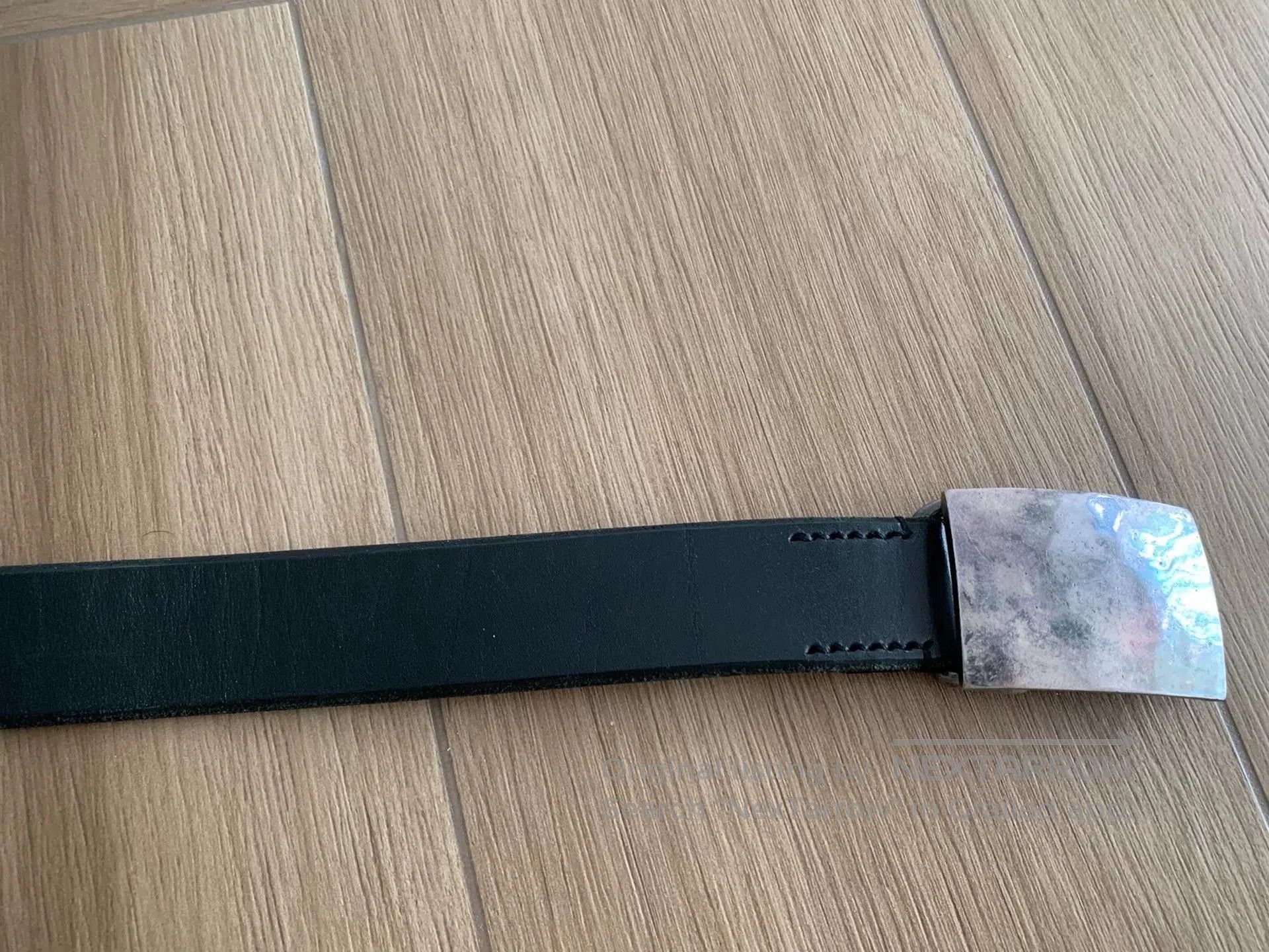 Japanese Brand black saddle leather men's belt FN. Size ONE SIZE - 2 Thumbnail