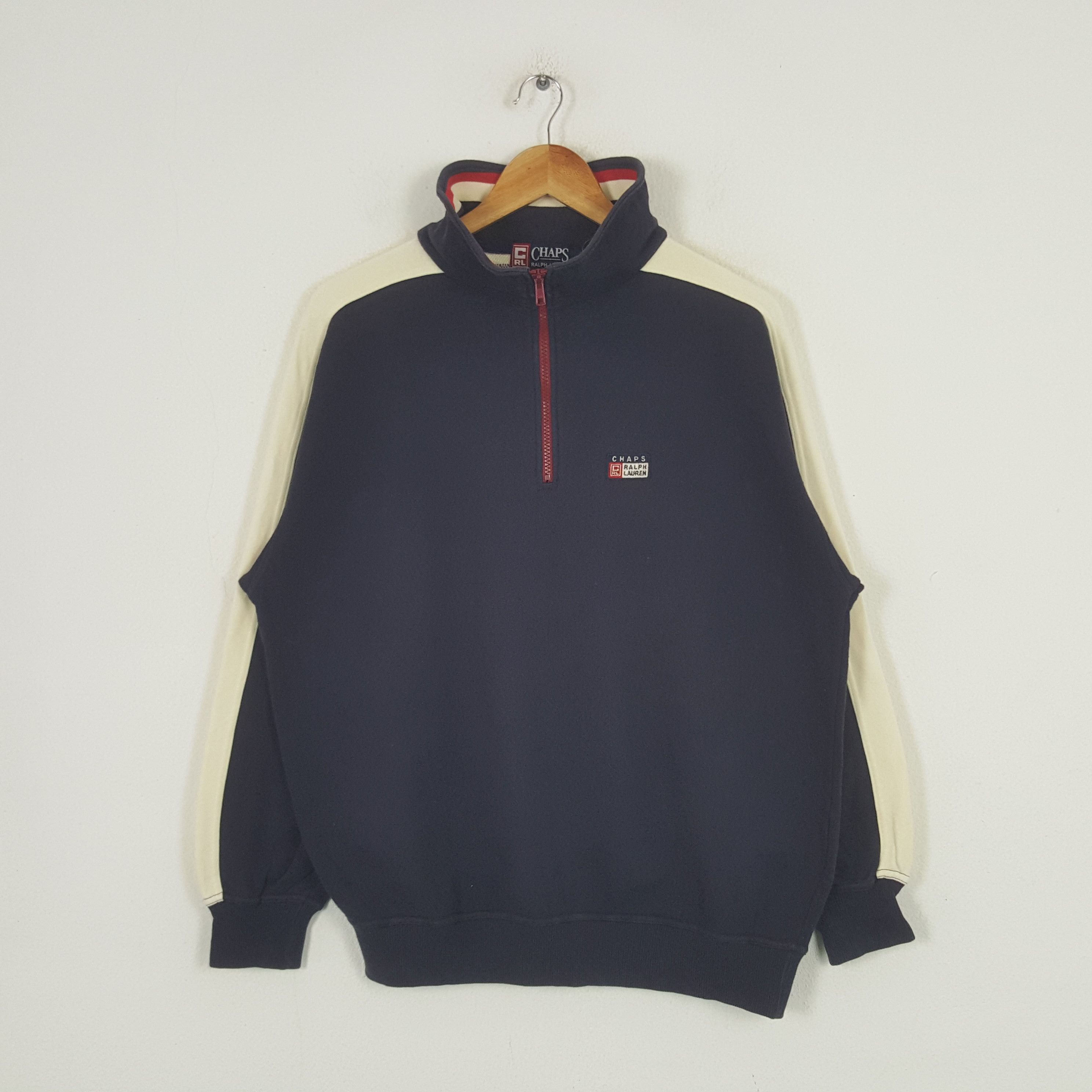 Chaps × Chaps Ralph Lauren × Vintage Vintage Chaps Ralph Lauren American Half Zipper Sweatshirt Size US L / EU 52-54 / 3 - 1 Thumbnail