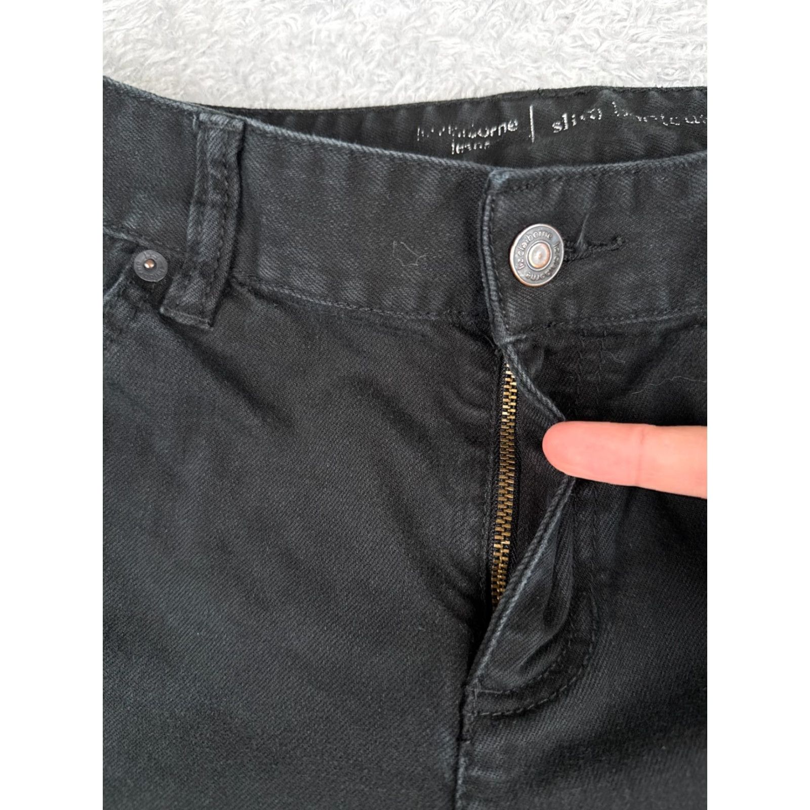 Liz Claiborne Claiborne Jeans Women 10 Black Denim Slim Bootcut Mid Rise Cotton Blend 30x31 Size 32" / US 10 / IT 46 - 5 Thumbnail