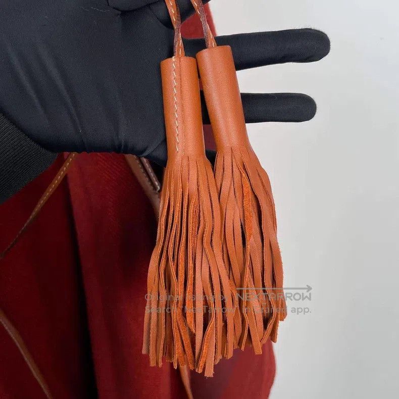 Hermes Hermes Fringed shawl, dark red Size ONE SIZE - 3 Thumbnail