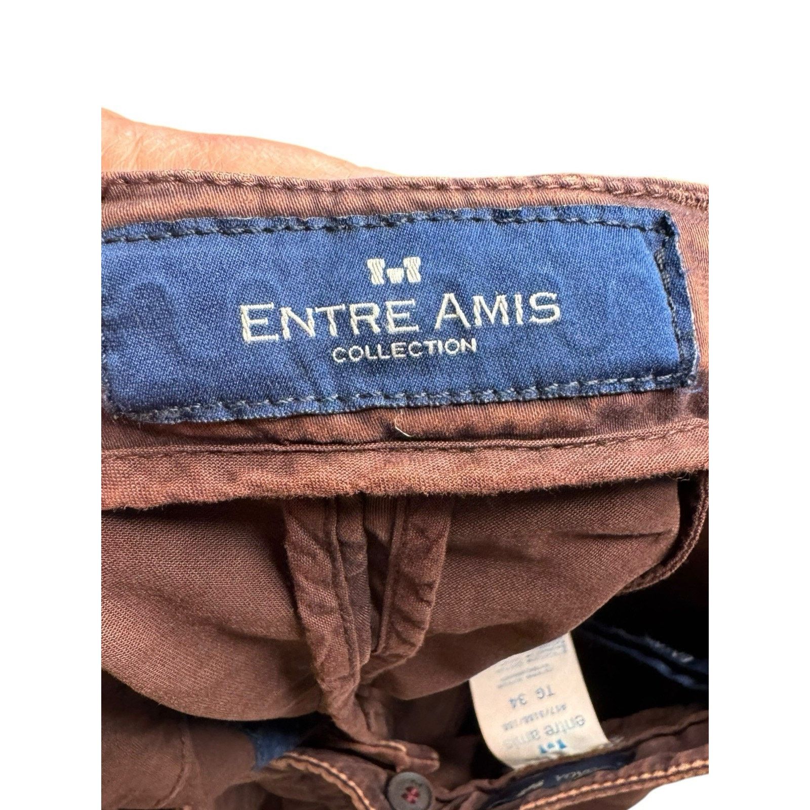 Other Entre Amis NEW Burgundy Twill Distressed Chino Pants 34x29 Size US 34 / EU 50 - 7 Thumbnail