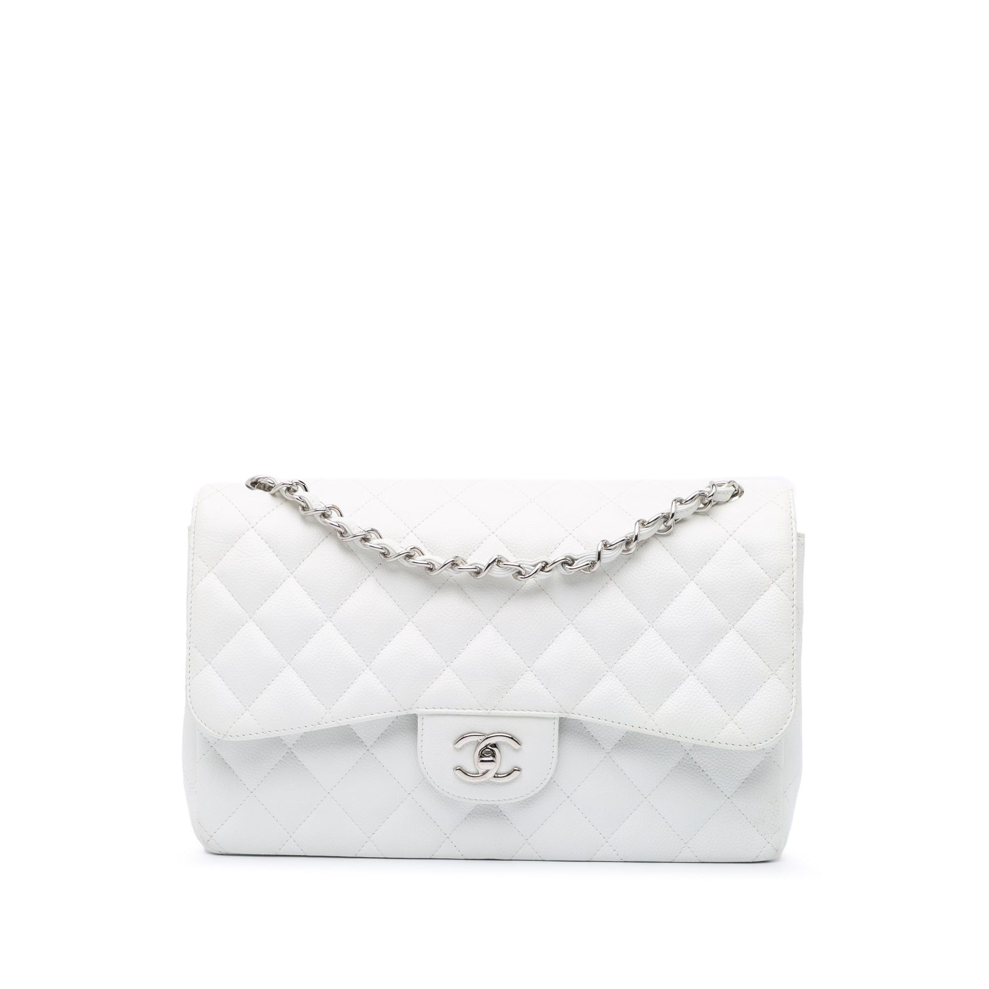 Chanel Chanel Jumbo Classic Caviar Double Flap White Size ONE SIZE - 1 Thumbnail