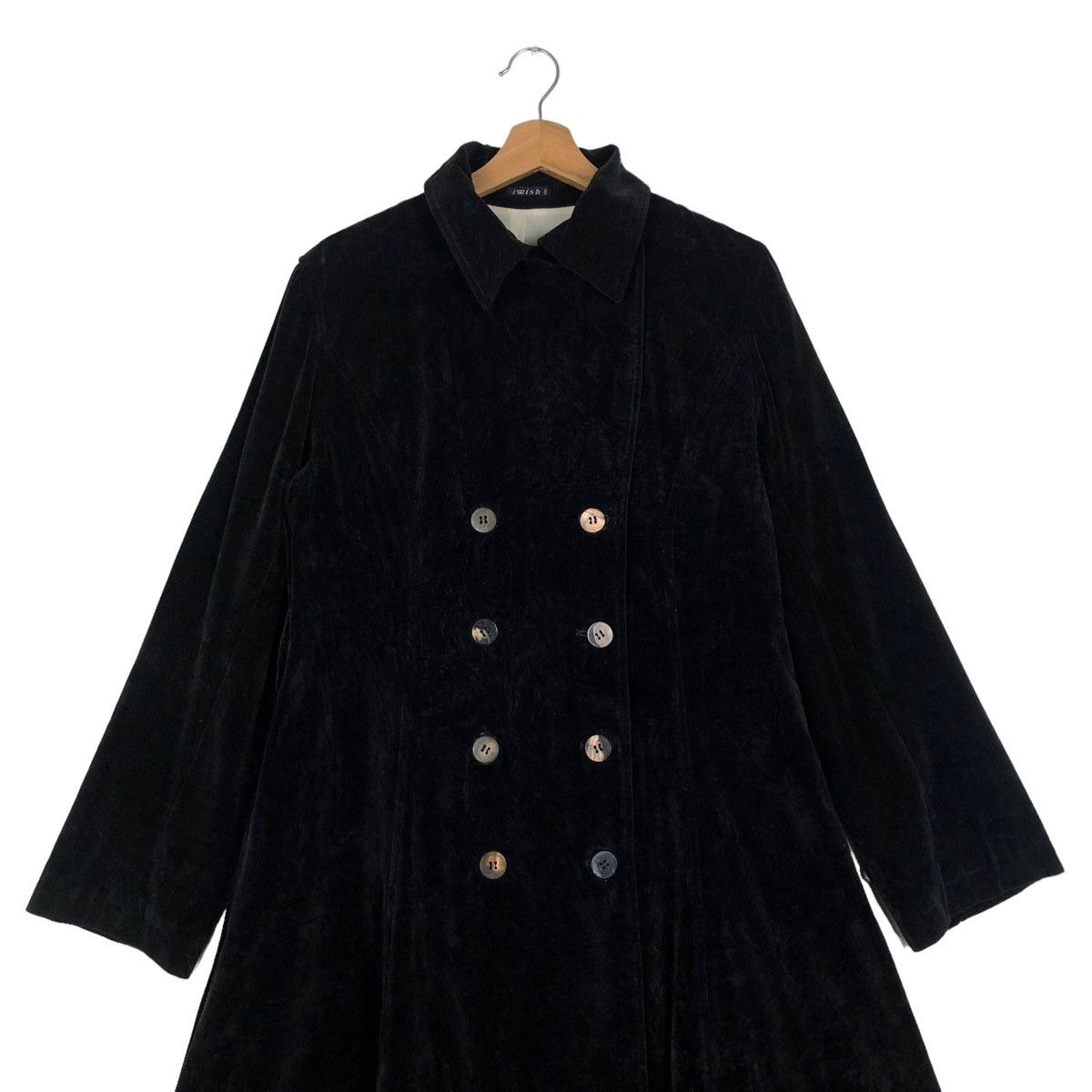 Yohji Yamamoto 🔥Rich Black - Velvet Fly Coats Long Jacket I Wish Y’s Bis Size M / US 6-8 / IT 42-44 - 2 Thumbnail