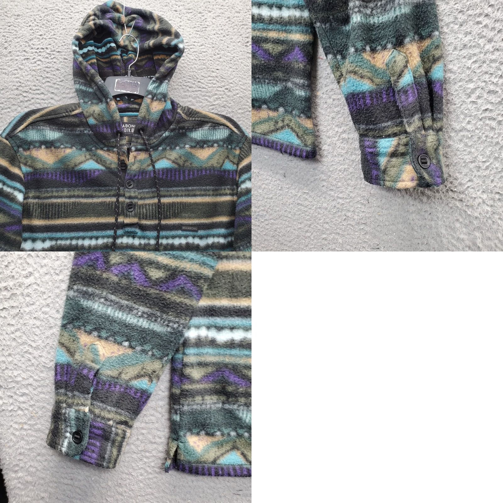 Billabong Billabong Furnace Anorak Pullover Hoodie Mens M Multicolor Aztec Southwestern Long Sleeve Hooded Fleece Pocket(s) Regular Shirt Mens Size M Size US M / EU 48-50 / 2 - 8 Thumbnail
