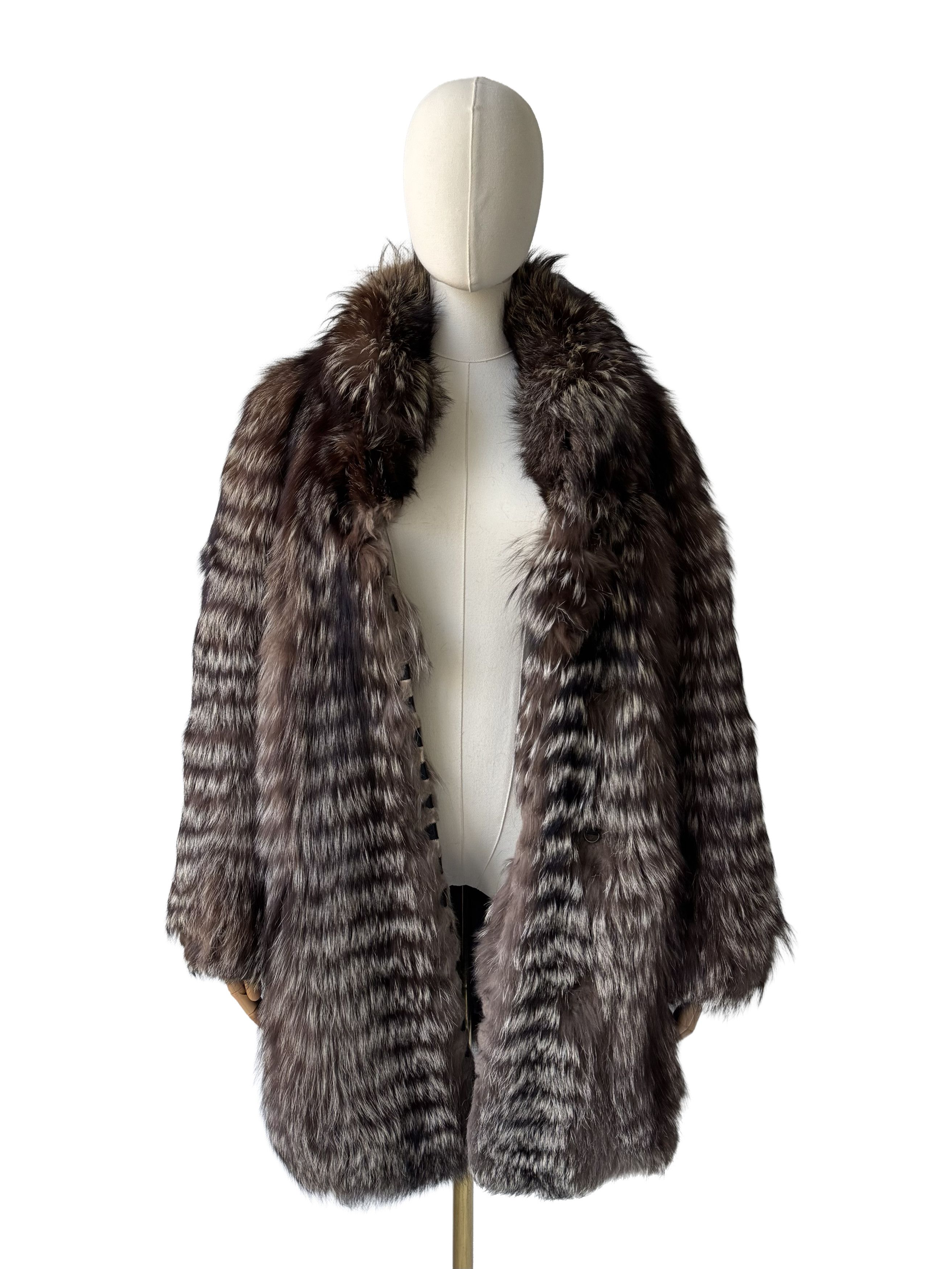 Vintage Vintage Real Fur Coat Brown Long Fur Jacket Winter Luxury Size XL / US 12-14 / IT 48-50 - 3 Thumbnail