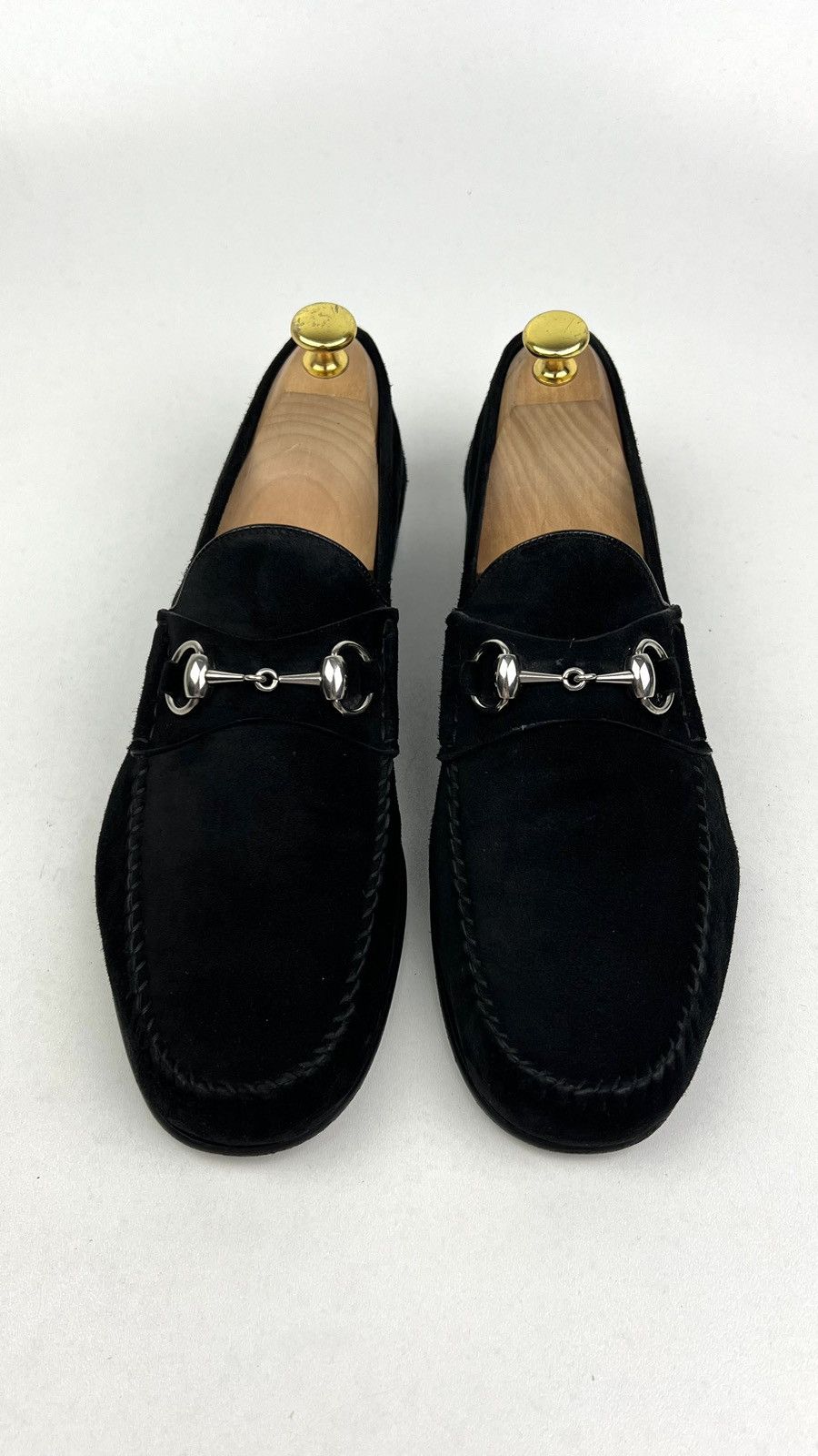 Gucci GUCCI Loafers Suede Leather Shoes HORSEBIT Buckle Black Mens Size US 10 / EU 43 - 3 Thumbnail