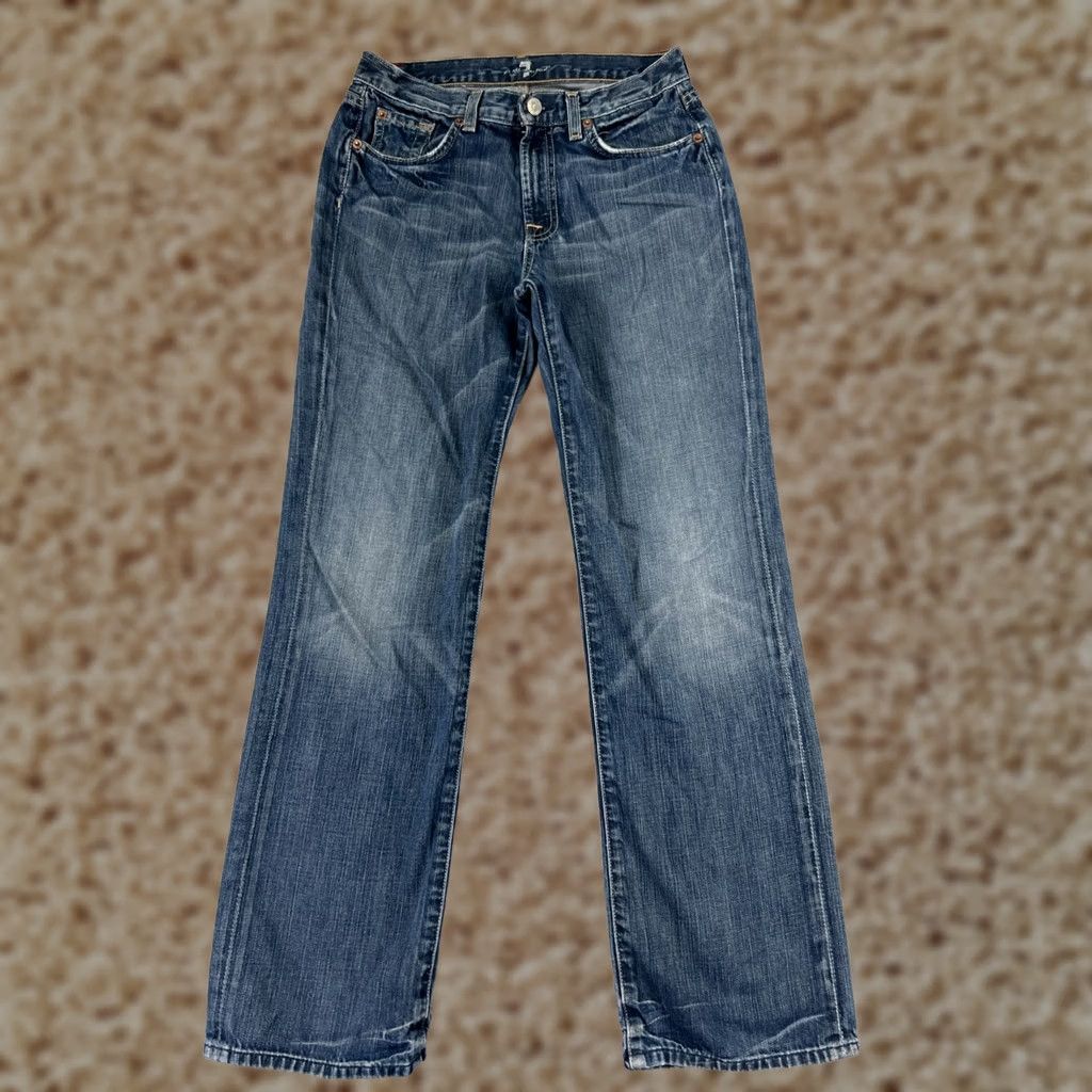 7 For All Mankind 7 For All Mankind Jeans Juniors 14 Blue Denim Straight Wide Leg 24x28 Jeans Womens 7 For All Mankind Jeans Size 36" / US 14 / IT 50 - 1 Thumbnail