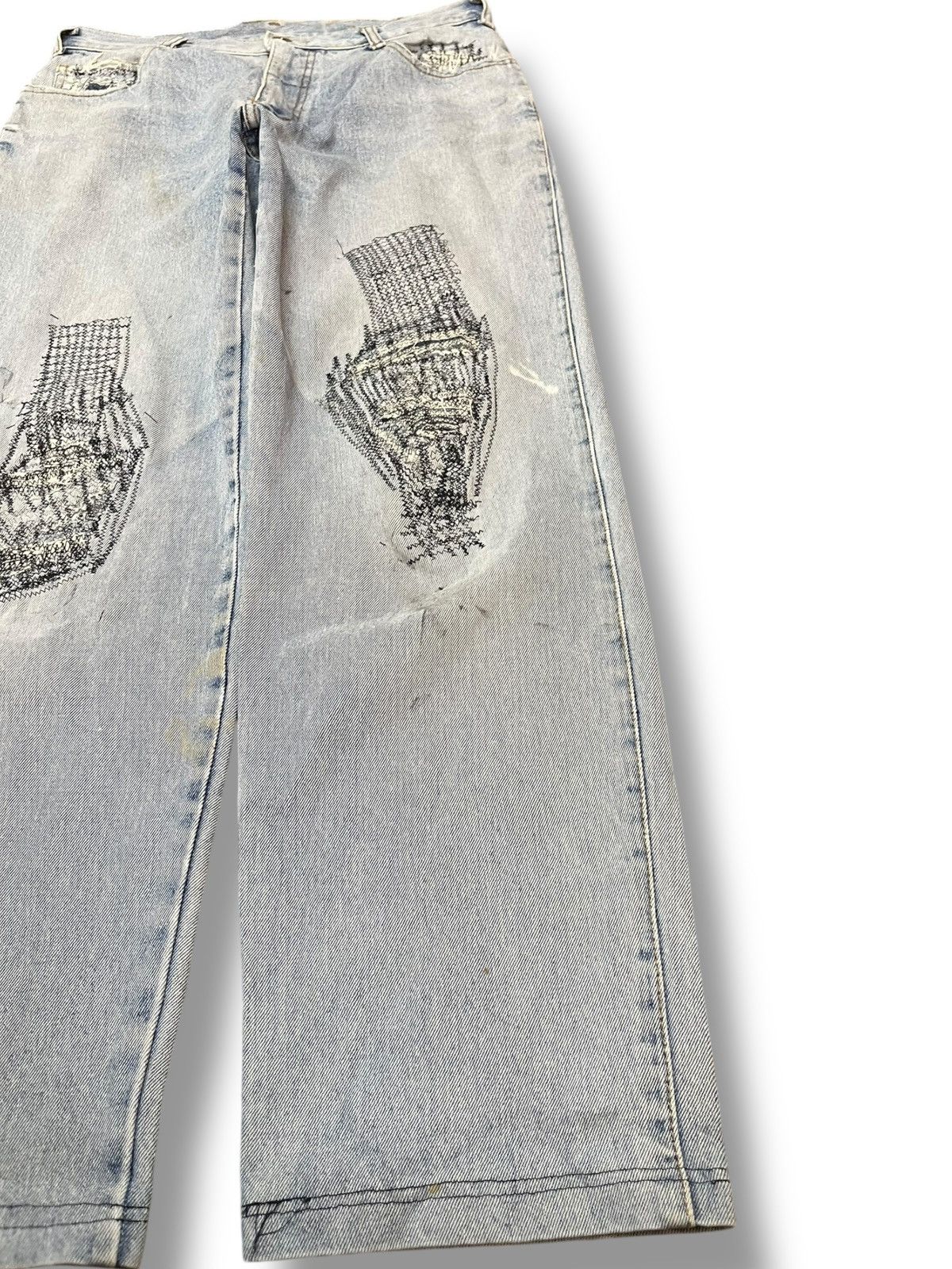 Japanese Brand × Vintage Vintage Ying&Yang Mode Pour Hommes Baggy Denim Size US 32 / EU 48 - 4 Thumbnail