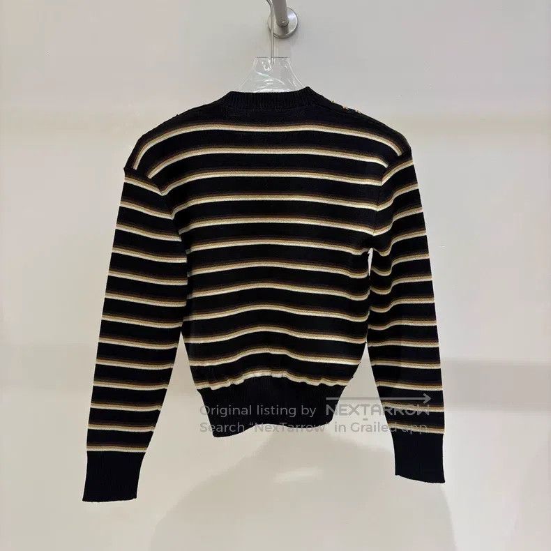 Louis Vuitton Louis Vuitton Black and Brown Striped Star Sweater Size S / US 4 / IT 40 - 2 Thumbnail
