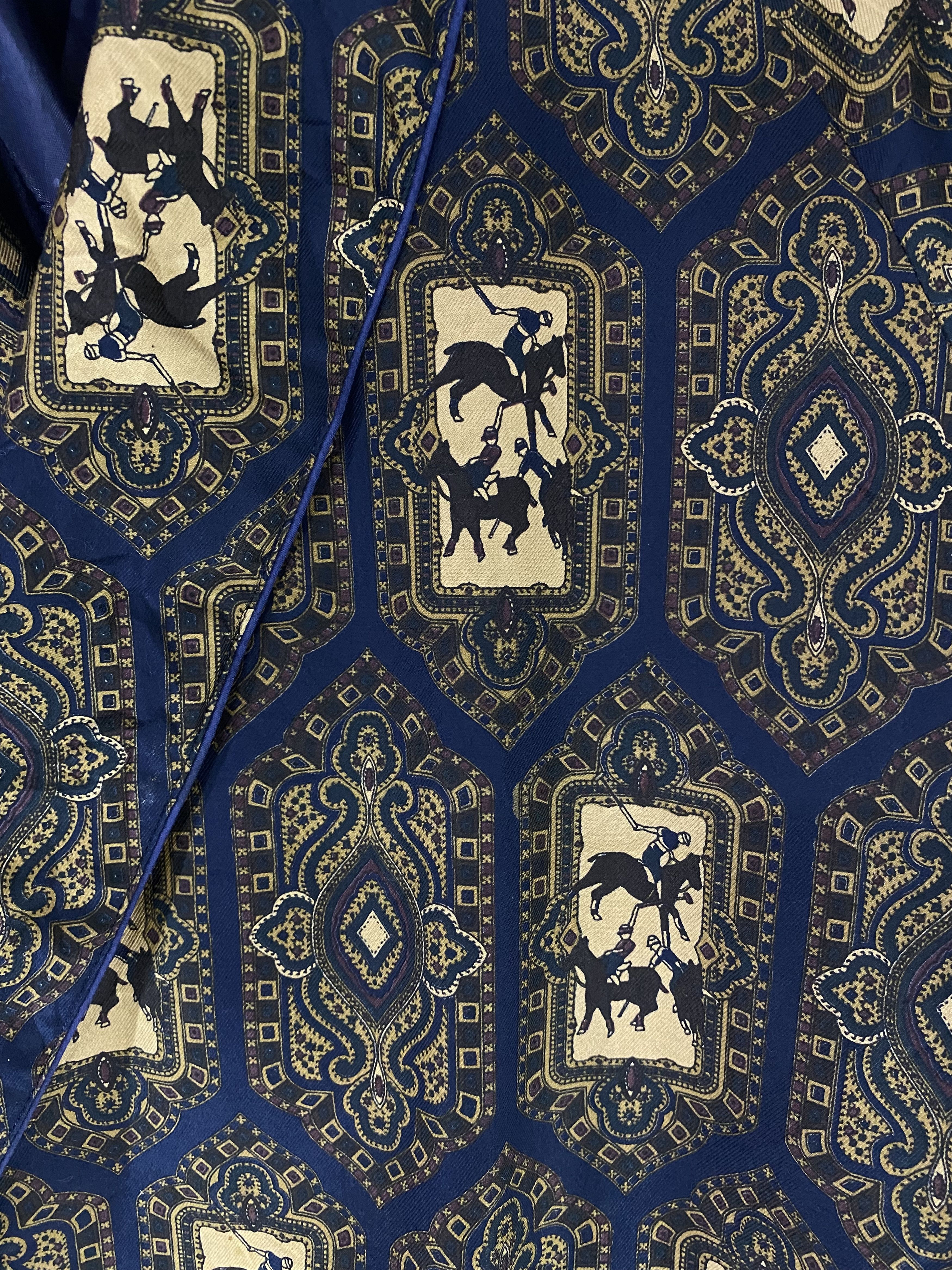 Burberry × Burberry Prorsum × Designer 90s Burberrys polo equestrian allover print dressing gown Size US L / EU 52-54 / 3 - 9 Thumbnail