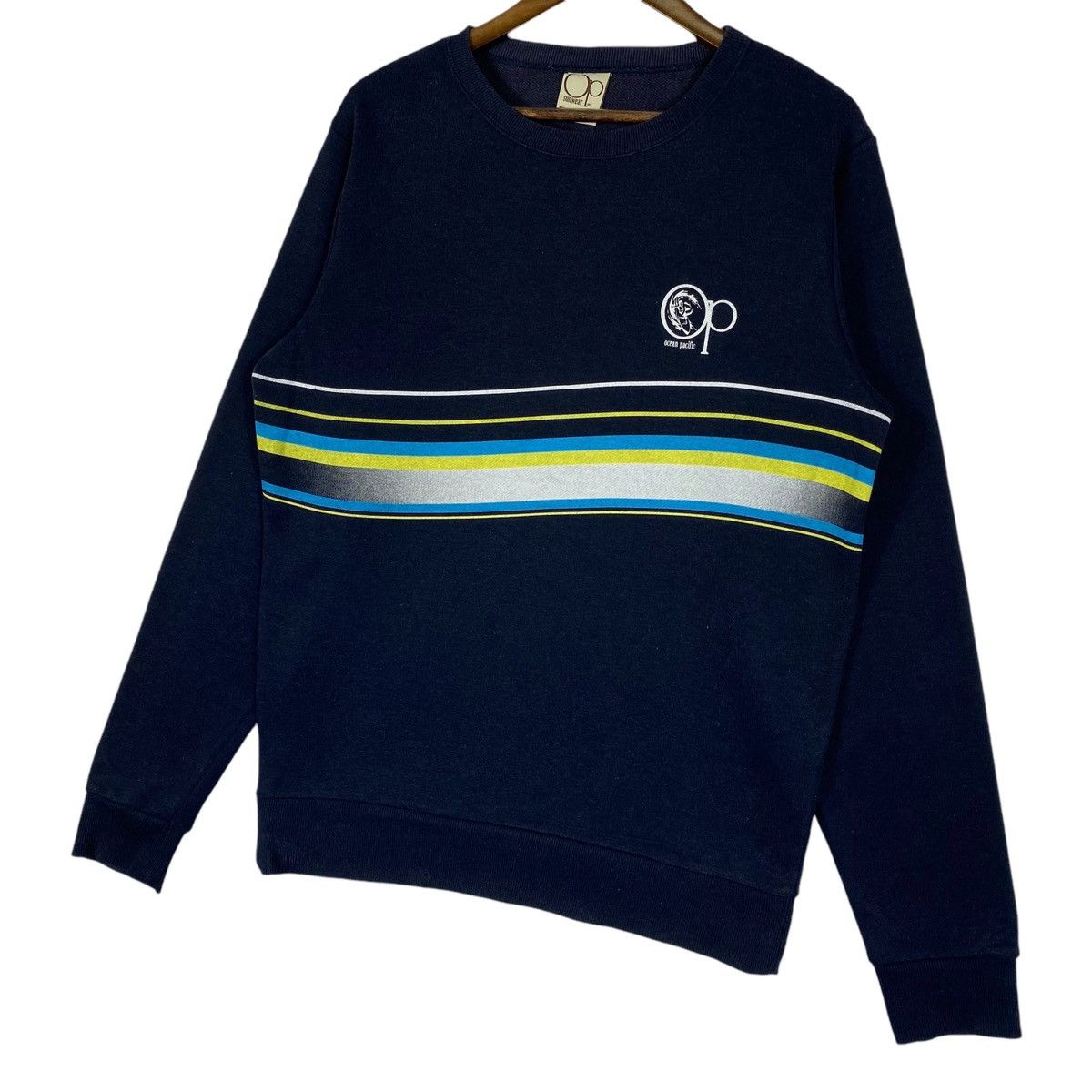 Ocean Pacific × Vintage Vintage Ocean Pasific Crewneck Sweatshirt Navy Blue Pullover Size US XL / EU 56 / 4 - 3 Thumbnail