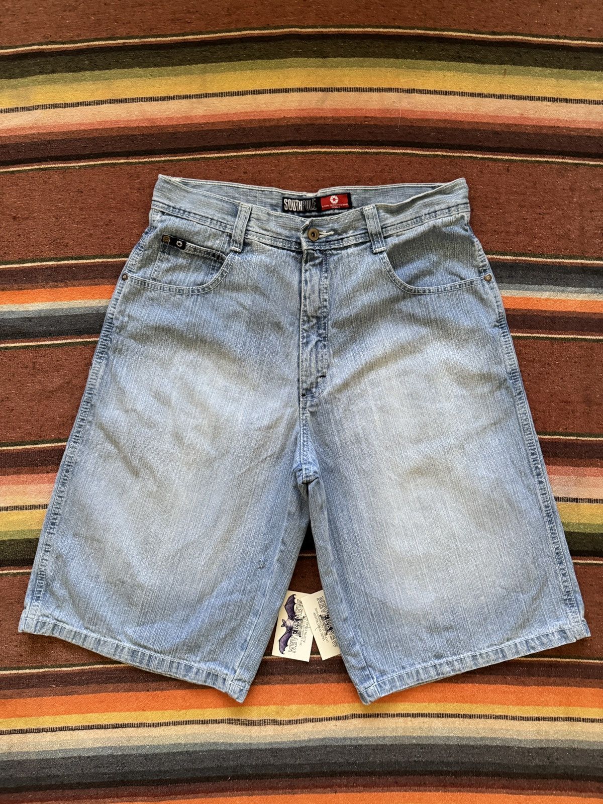 Southpole Y2K Light Wash South Pole Red Tab Denim Jorts Size US 34 / EU 50 - 4 Thumbnail