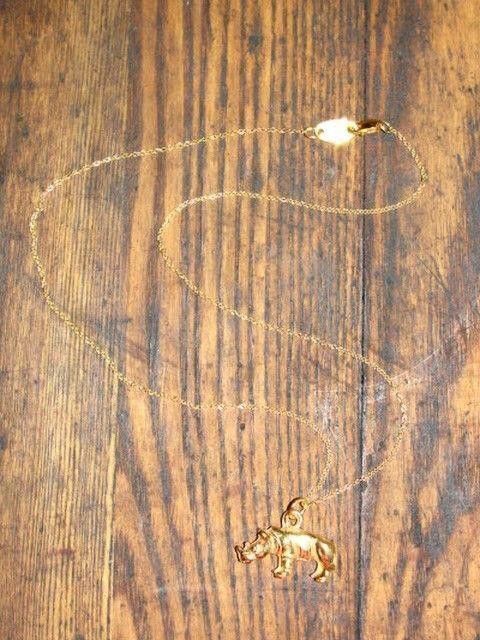 Designer 18 kt Gold Vermeil over Sterling Silver Rhino Charm Necklace Size ONE SIZE - 2 Thumbnail