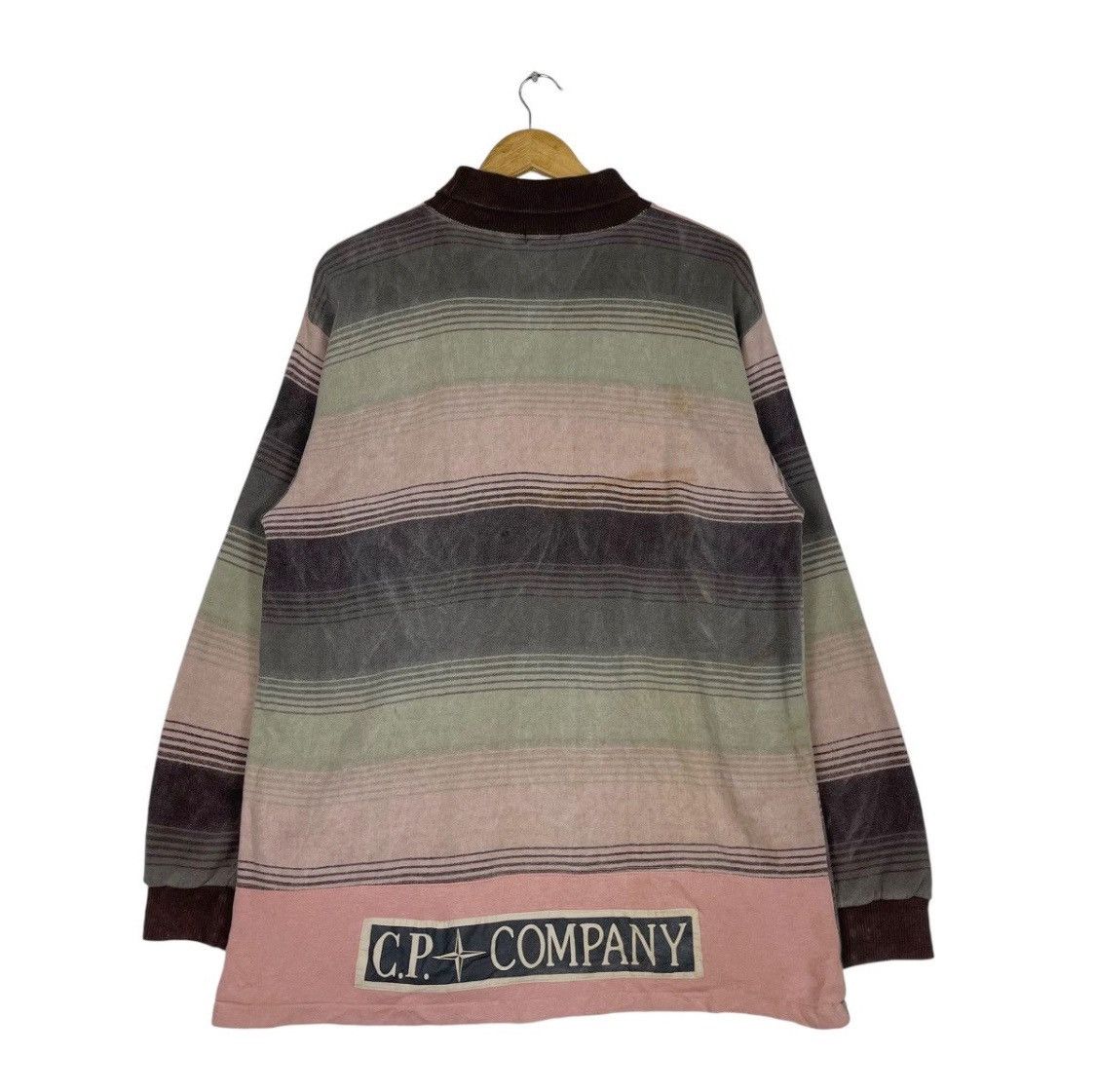 C.P. Company × Stone Island × Vintage 💥90s CP COMPANY STRIPE CREWNECK PULLOVER SPELLOUT LOGO Size US L / EU 52-54 / 3 - 2 Thumbnail