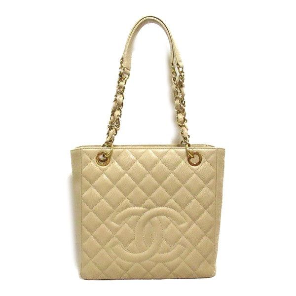 image of Chanel Cc Caviar Grand Shopping Tote in Beige, Women's