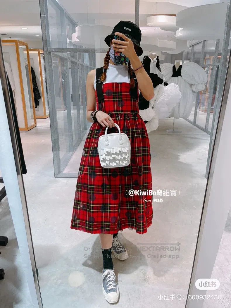 Comme des Garcons Comme Des Garcons Polka Dot Plaid Overalls Skirt Size M / US 6-8 / IT 42-44 - 5 Thumbnail