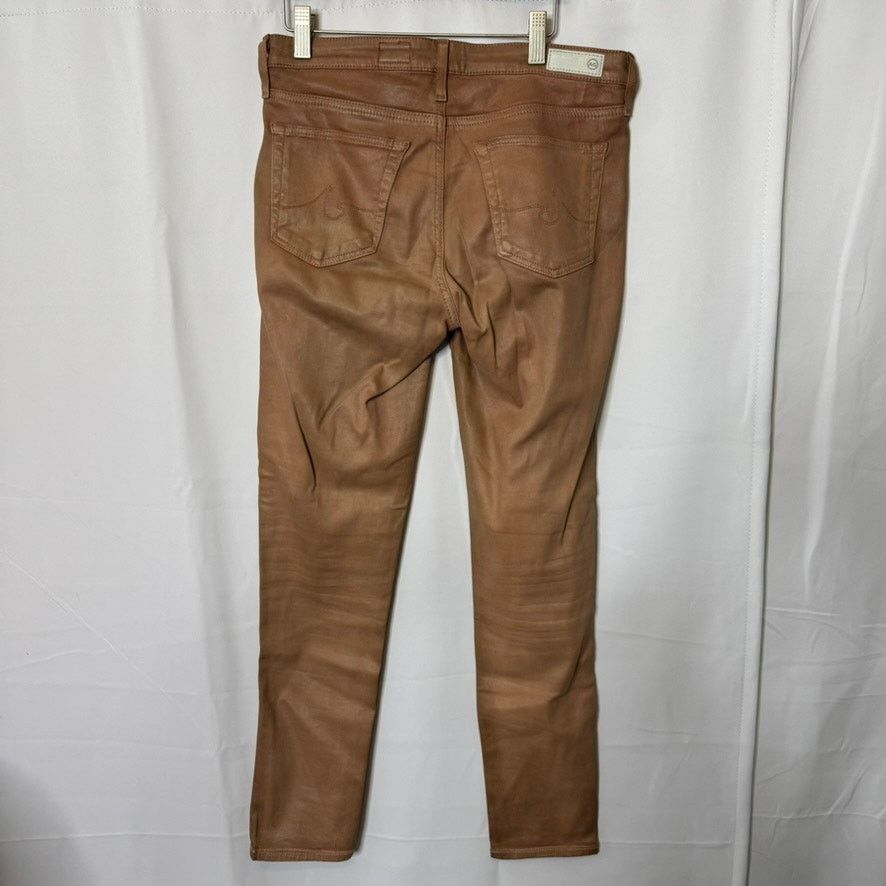 AG Adriano Goldschmied AG Coated Skinny Jeans Brown Legging Ankle 27R Size 27" / US 4 / IT 40 - 3 Thumbnail