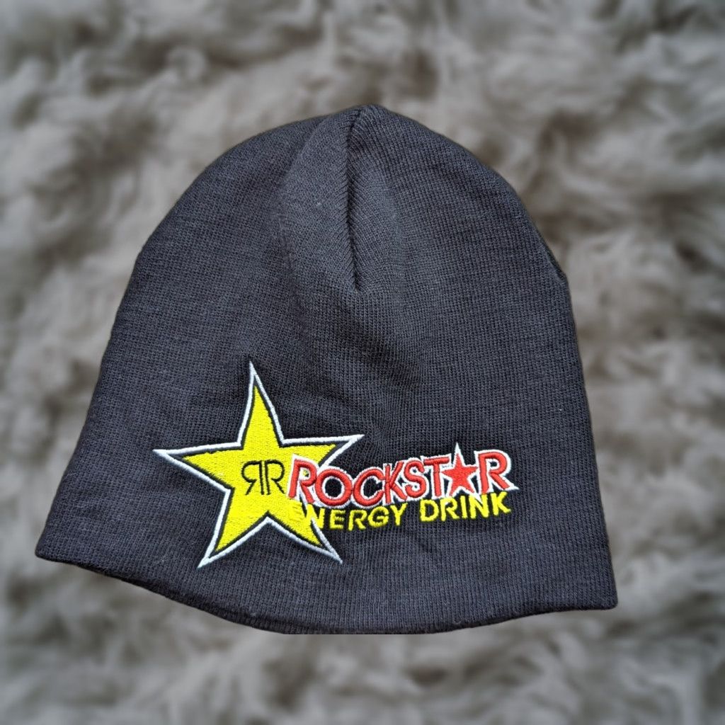 Vintage Rockstar Energy Drink Black Beanie Hat One Size Stretch Promo Unbranded Unisex Adults Beanie Black Stretch Knit Acrylic Size ONE SIZE - 1 Thumbnail