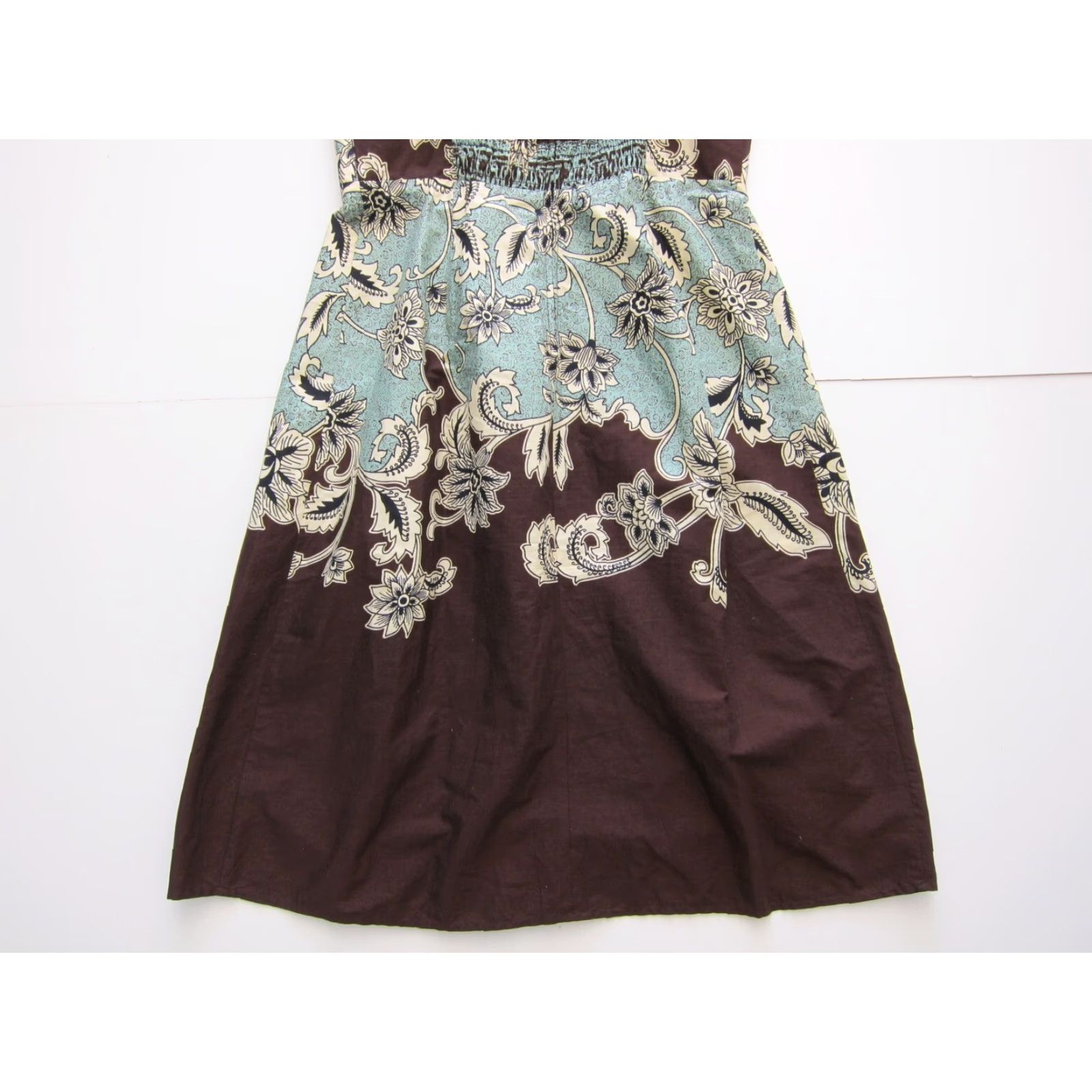 Madison Madison Leigh Brown Green Floral Hawaiian Empire Tank Sun Summer Dress Woman 8 Size M / US 6-8 / IT 42-44 - 6 Thumbnail