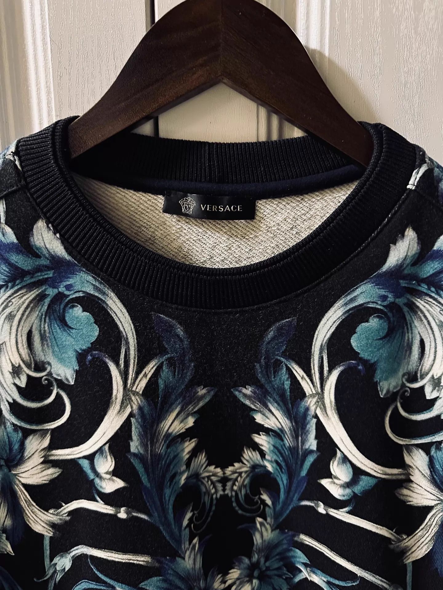 Versace Versace Main Line Blue Gold Baroque Hoodie L Size US L / EU 52-54 / 3 - 3 Thumbnail