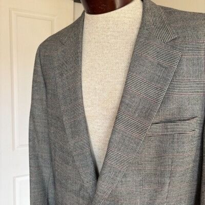 Other Cromwell Juster's Custom Suit Sz 44-46 Windowpane Wool Two B Size 44R - 1 Thumbnail
