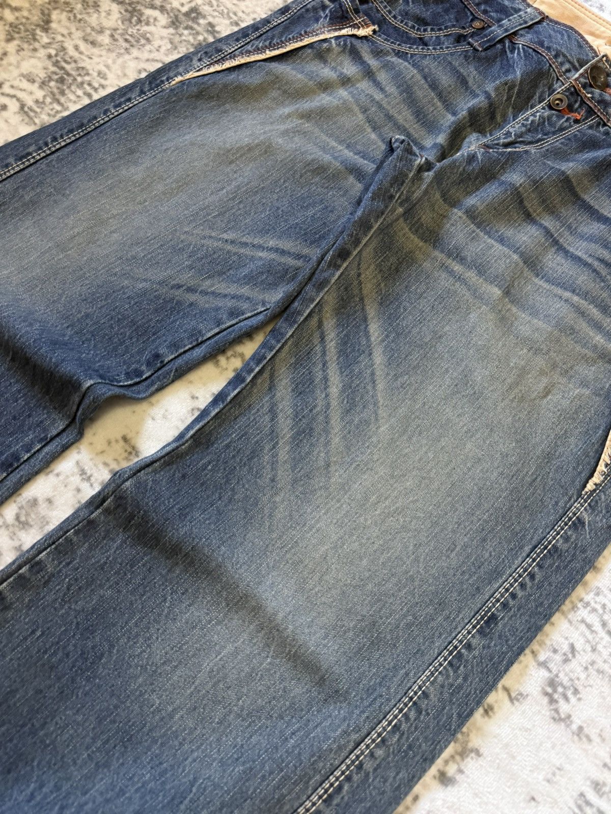 Beauty Beast Beauty Beast Style Asymmetrical Pocket Wide Leg Flared Jeans Size US 32 / EU 48 - 8 Thumbnail