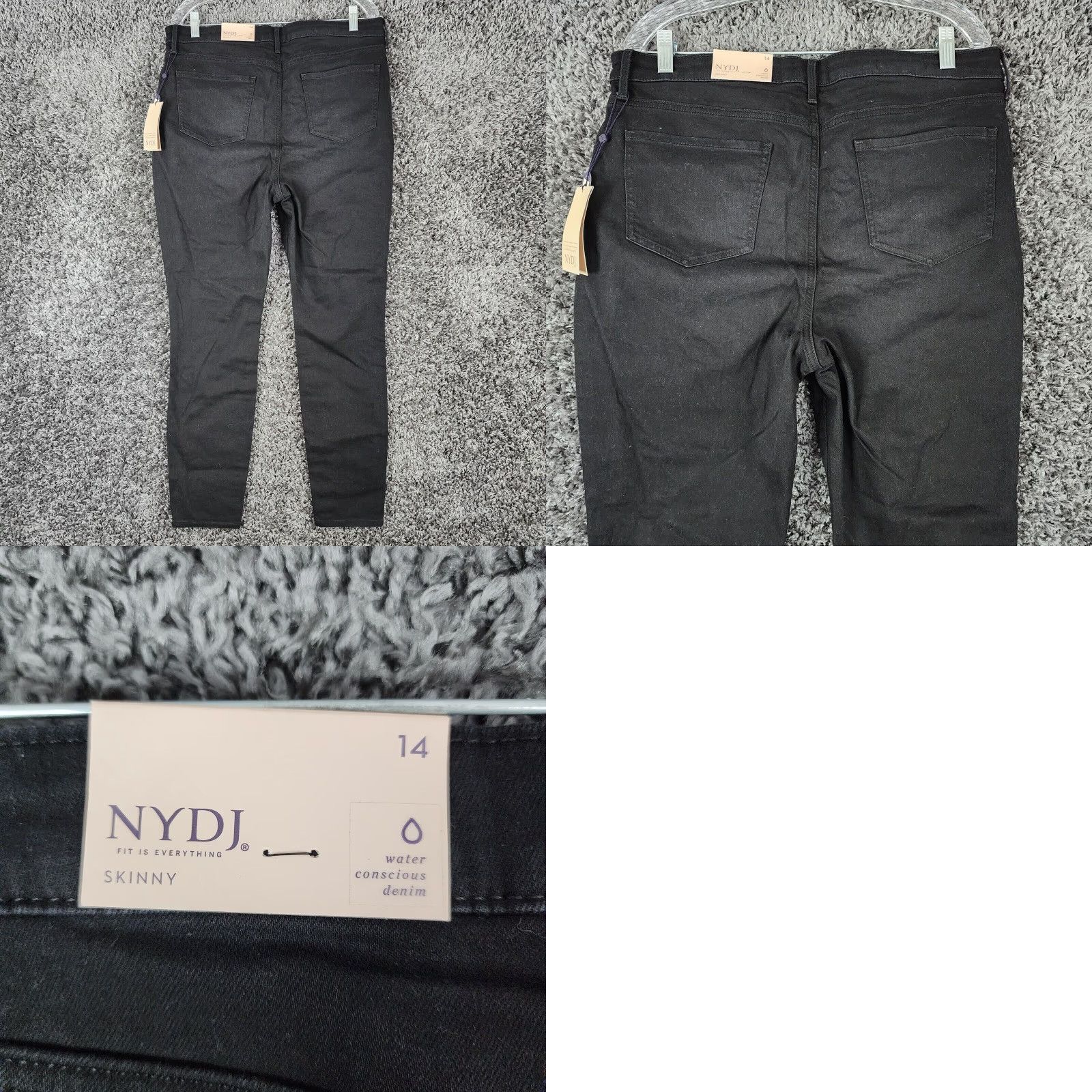 NYDJ NYDJ Womens Skinny Jeans High Rise Black Size 14 Size 36" / US 14 / IT 50 - 8 Thumbnail