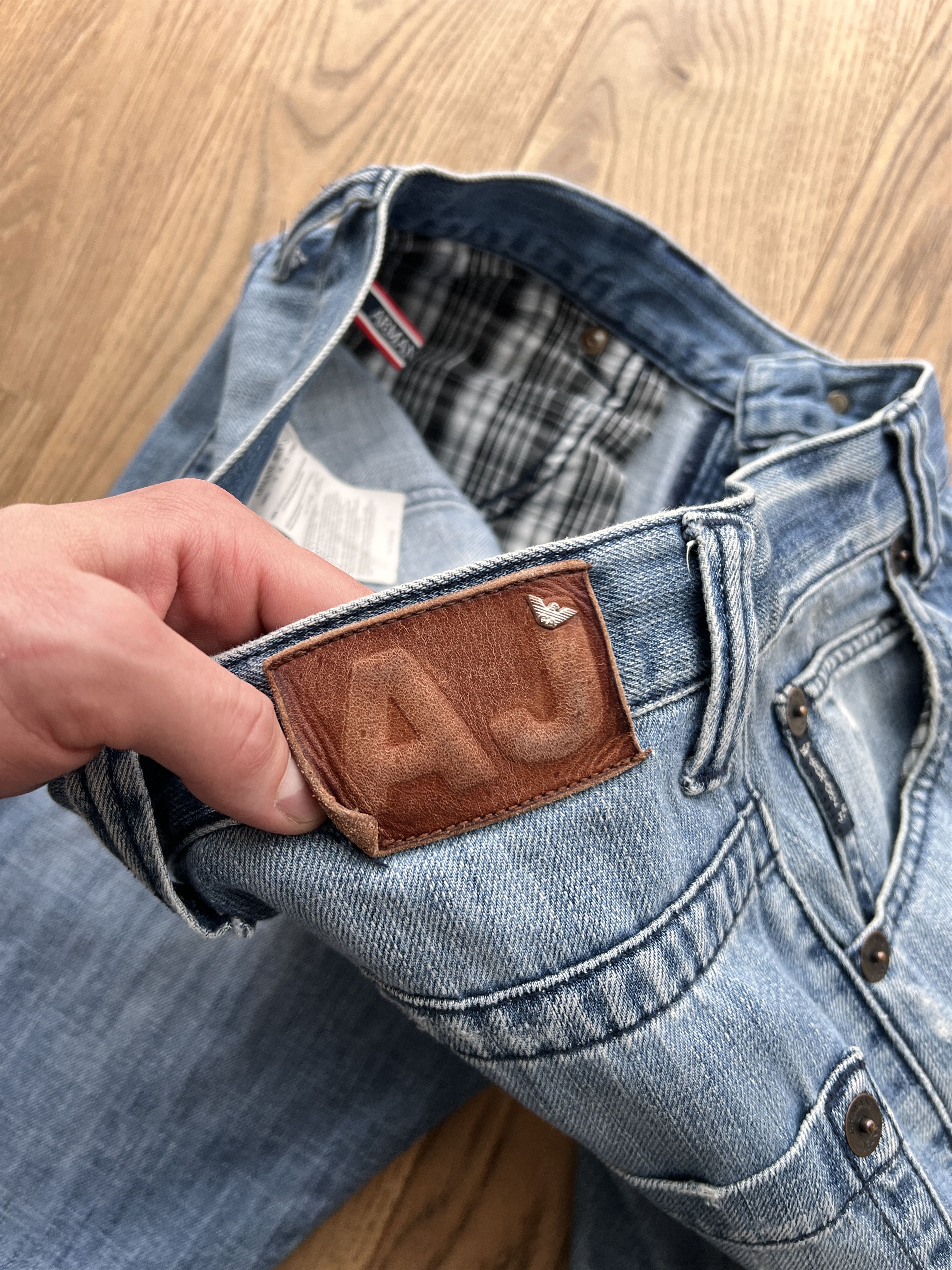 Armani Y2K Armani retro vintage 00s blue denim jeans slim straight Size US 32 / EU 48 - 11 Thumbnail