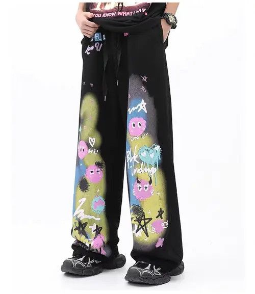 VIBE Street trend hip hop dopamine graffiti straight casual pants Size US 30 / EU 46 - 8 Thumbnail