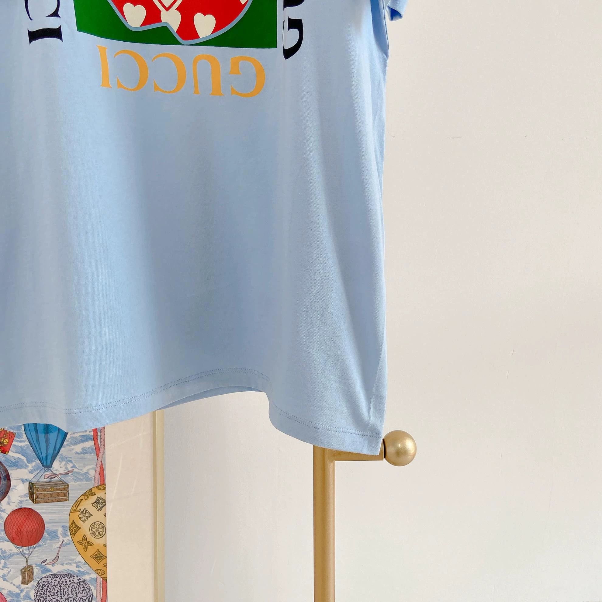 Gucci Gucci Light Blue Printed Tee S with Tags Size US S / EU 44-46 / 1 - 5 Thumbnail