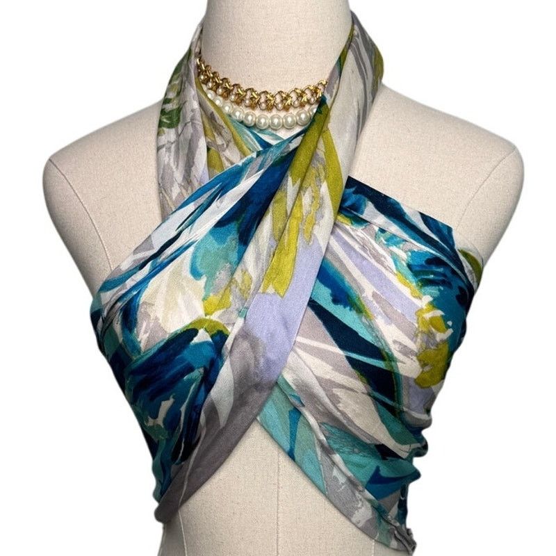 Cynthia Rowley Cynthia Rowley silk watercolor floral long scarf 12.5 x 64" Size ONE SIZE - 4 Thumbnail