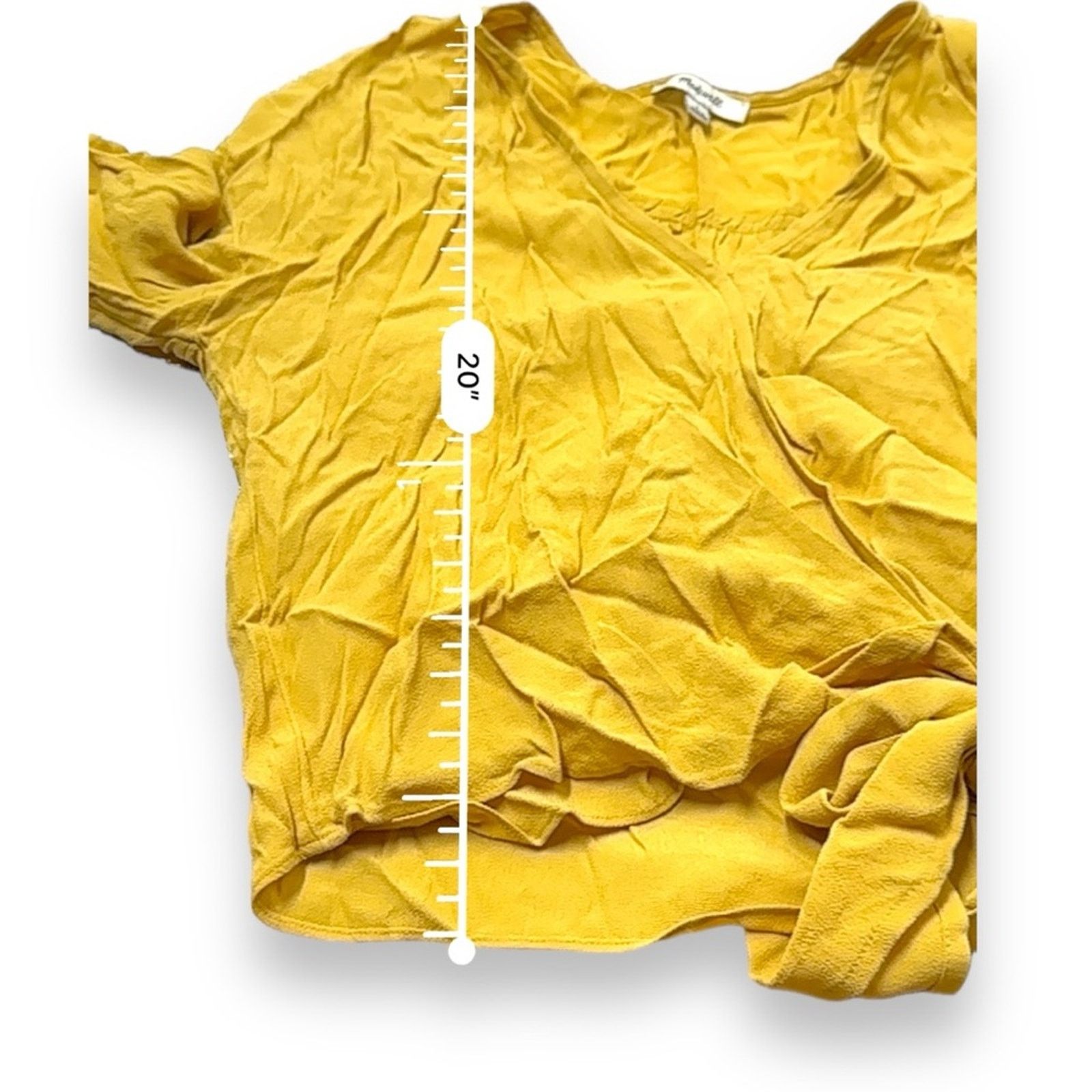 Madewell Madewell Raelynn Long Sleeve Gold Yellow Wrap Tie Top Size S Size S / US 4 / IT 40 - 12 Thumbnail