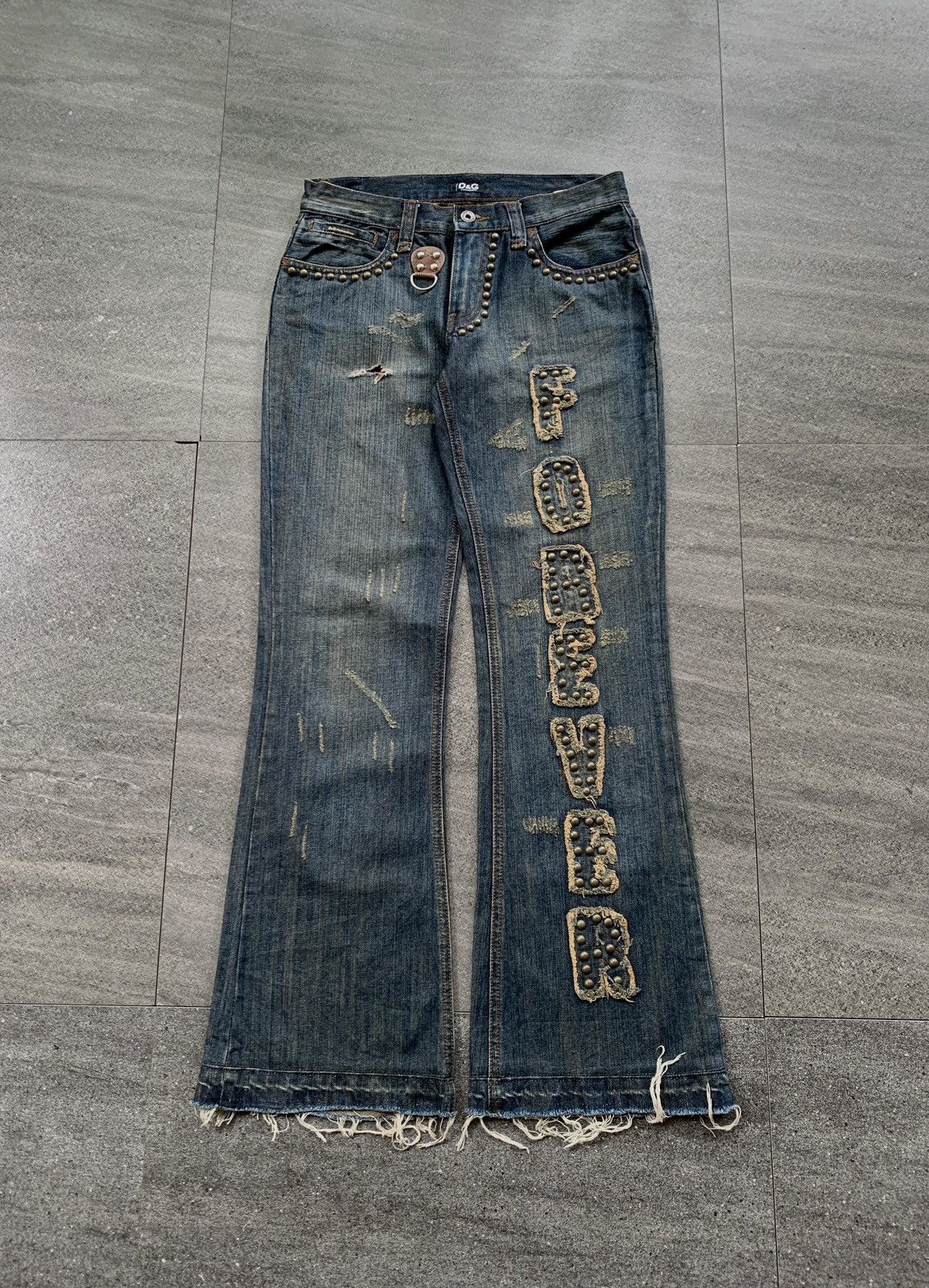 Dolce & Gabbana FREE TAX! Forever Studded Flared Denim Jeans Size US 28 / EU 44 - 2 Thumbnail
