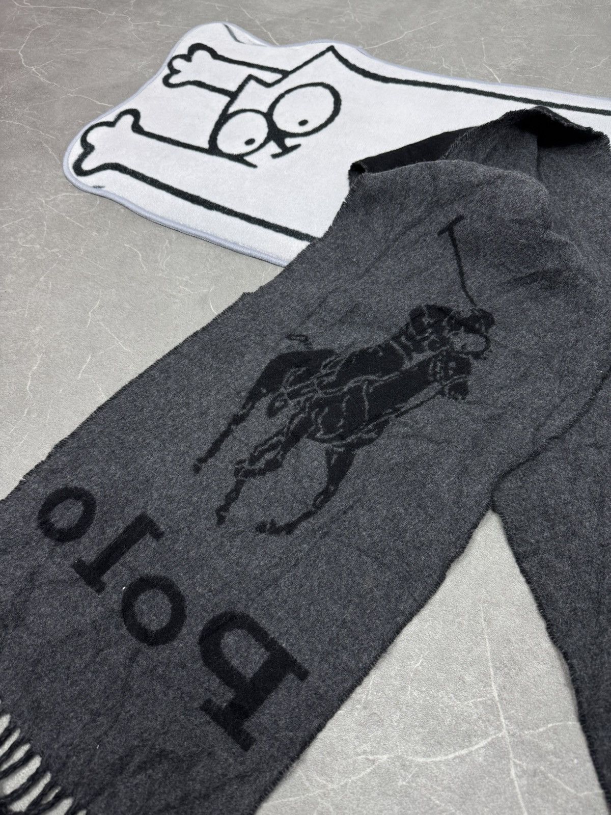 Polo Ralph Lauren Ralph Lauren Reversible Black Grey Vintage 90s Italy Wool Size ONE SIZE - 5 Thumbnail