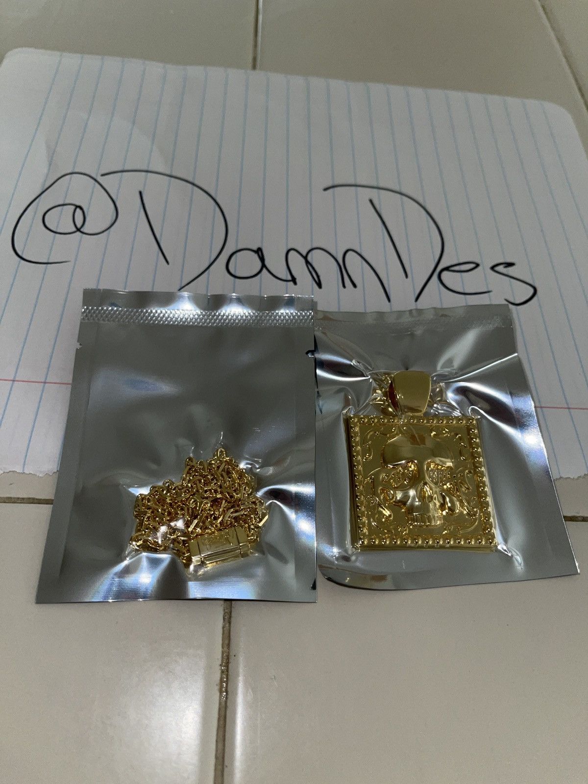 image of Revenge Gold Skull Pendant, Men's